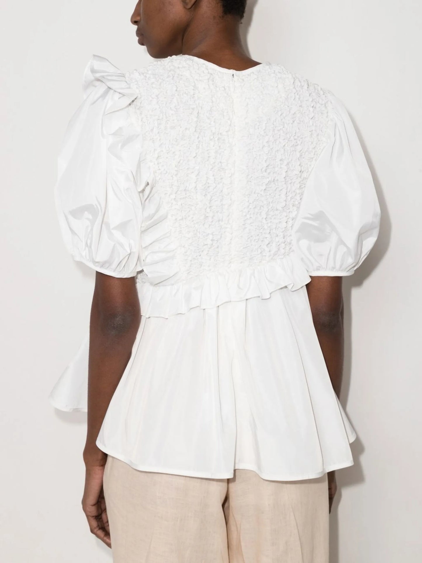 Carlotta smocked peplum blouse