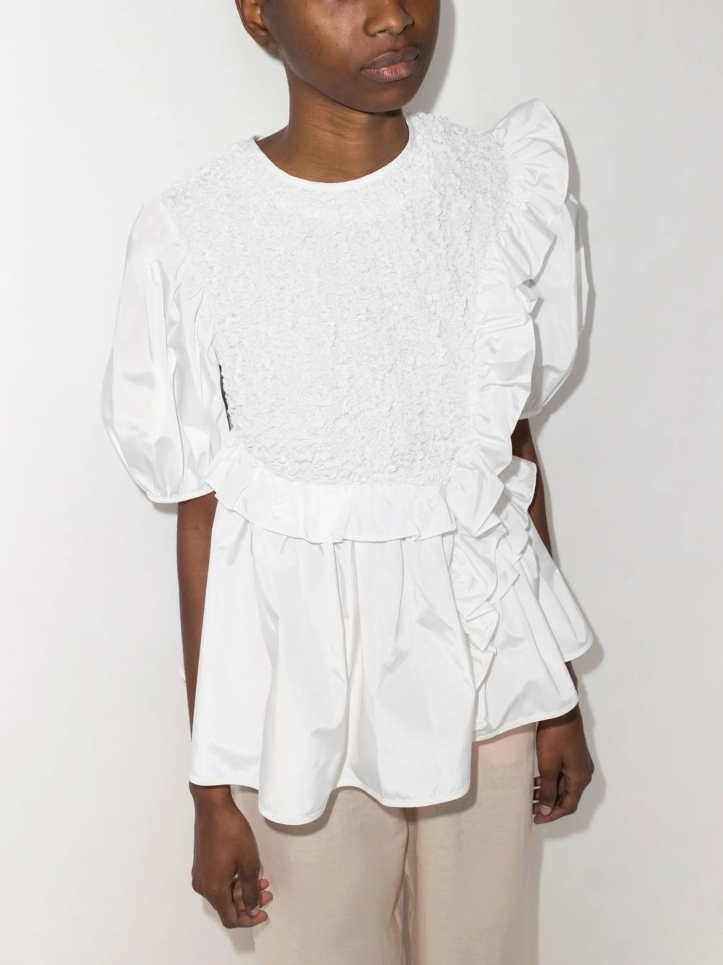 Carlotta smocked peplum blouse