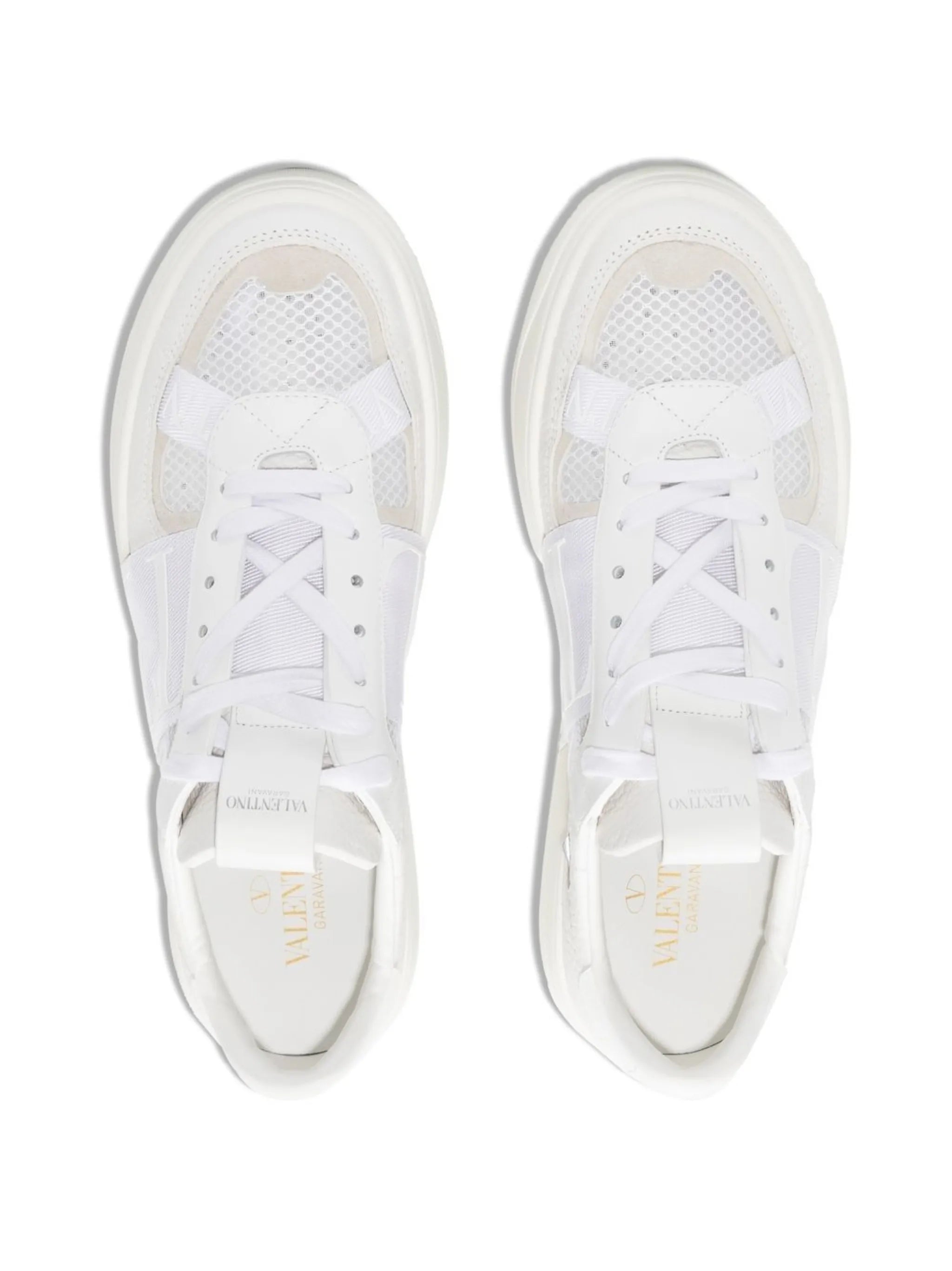 mesh-detailed lace-up sneakers