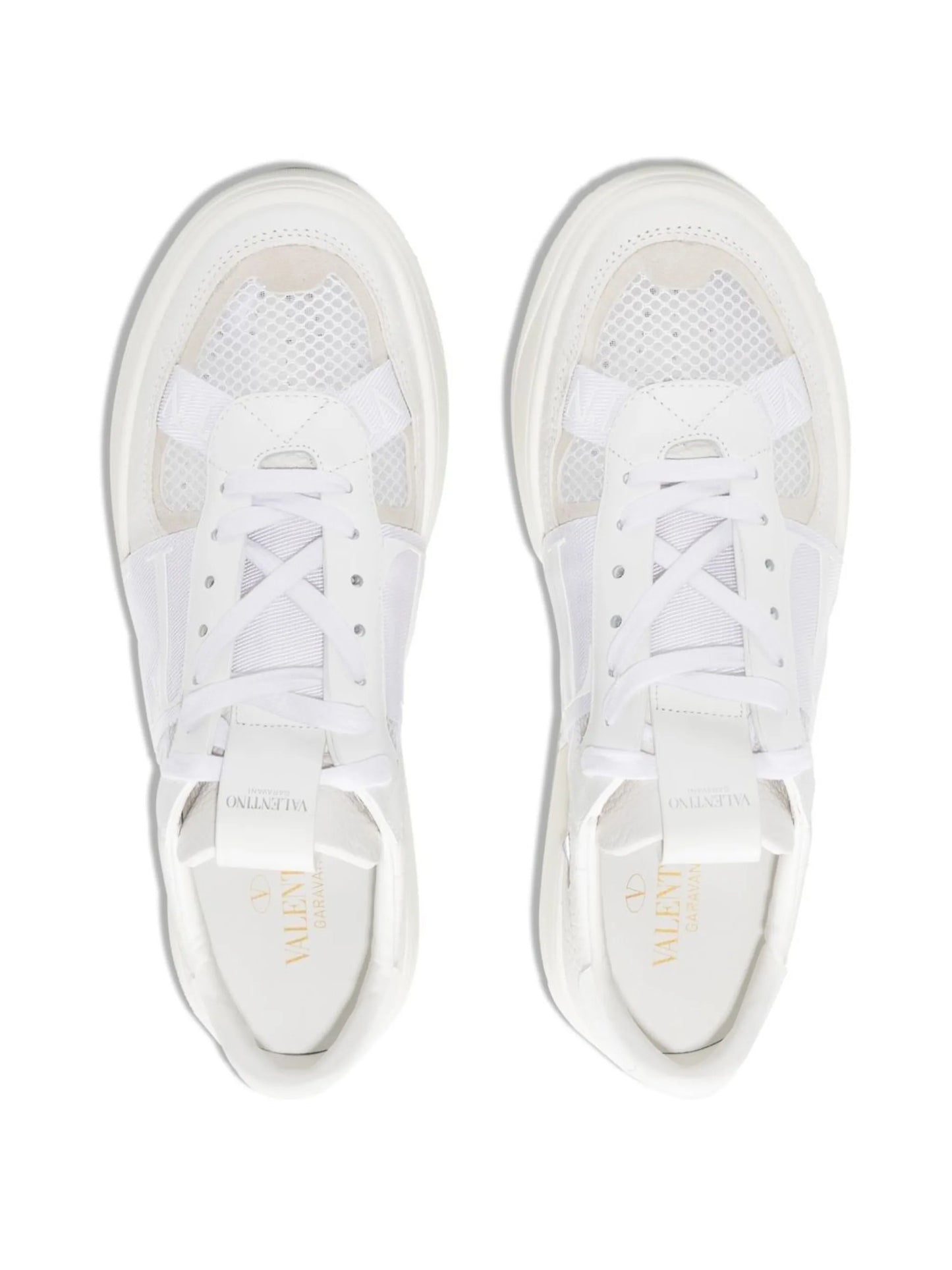 mesh-detailed lace-up sneakers
