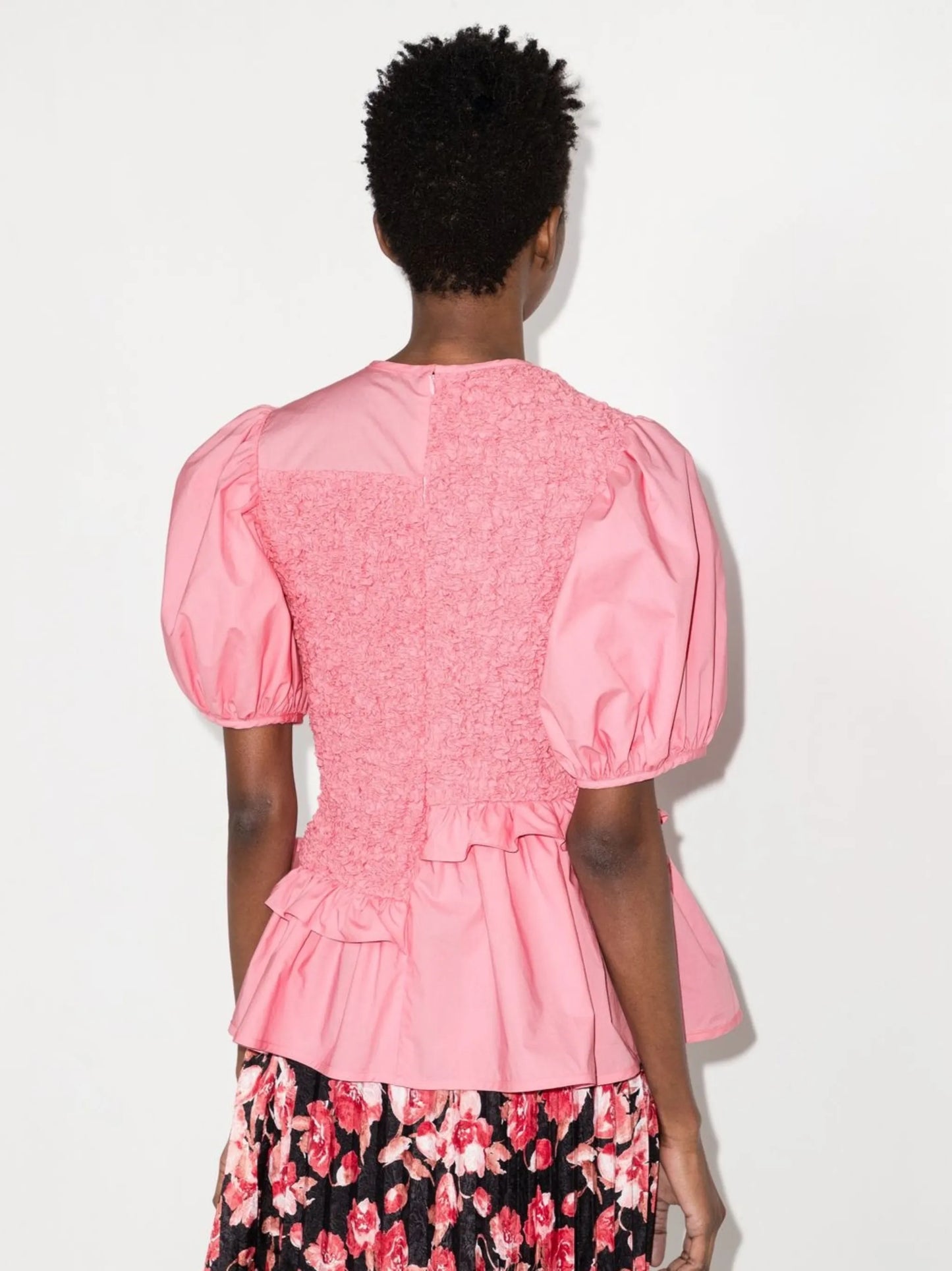 Carrie ruffle-detail peplum blouse