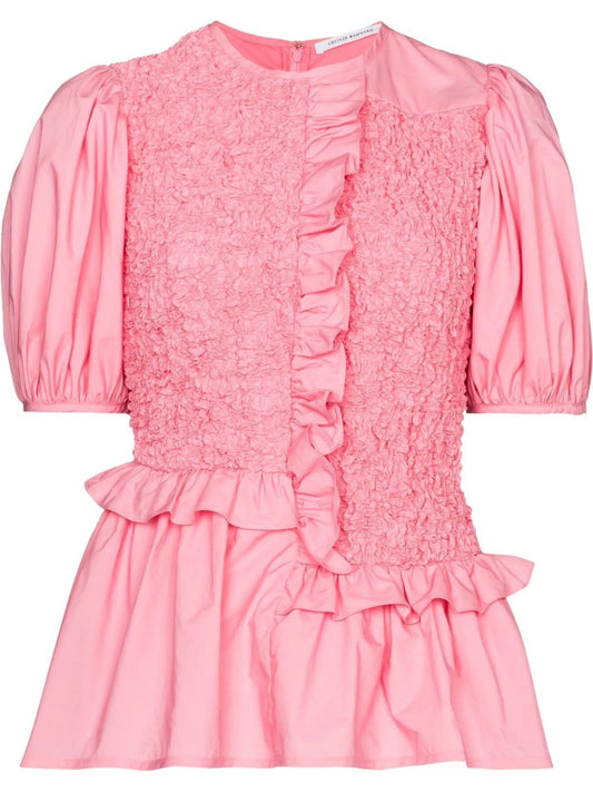 Carrie ruffle-detail peplum blouse