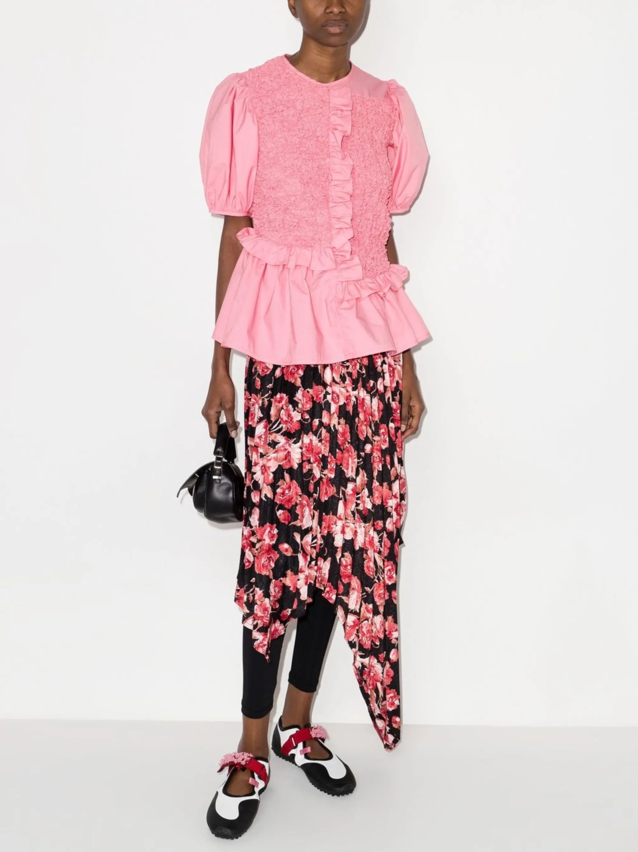 Carrie ruffle-detail peplum blouse