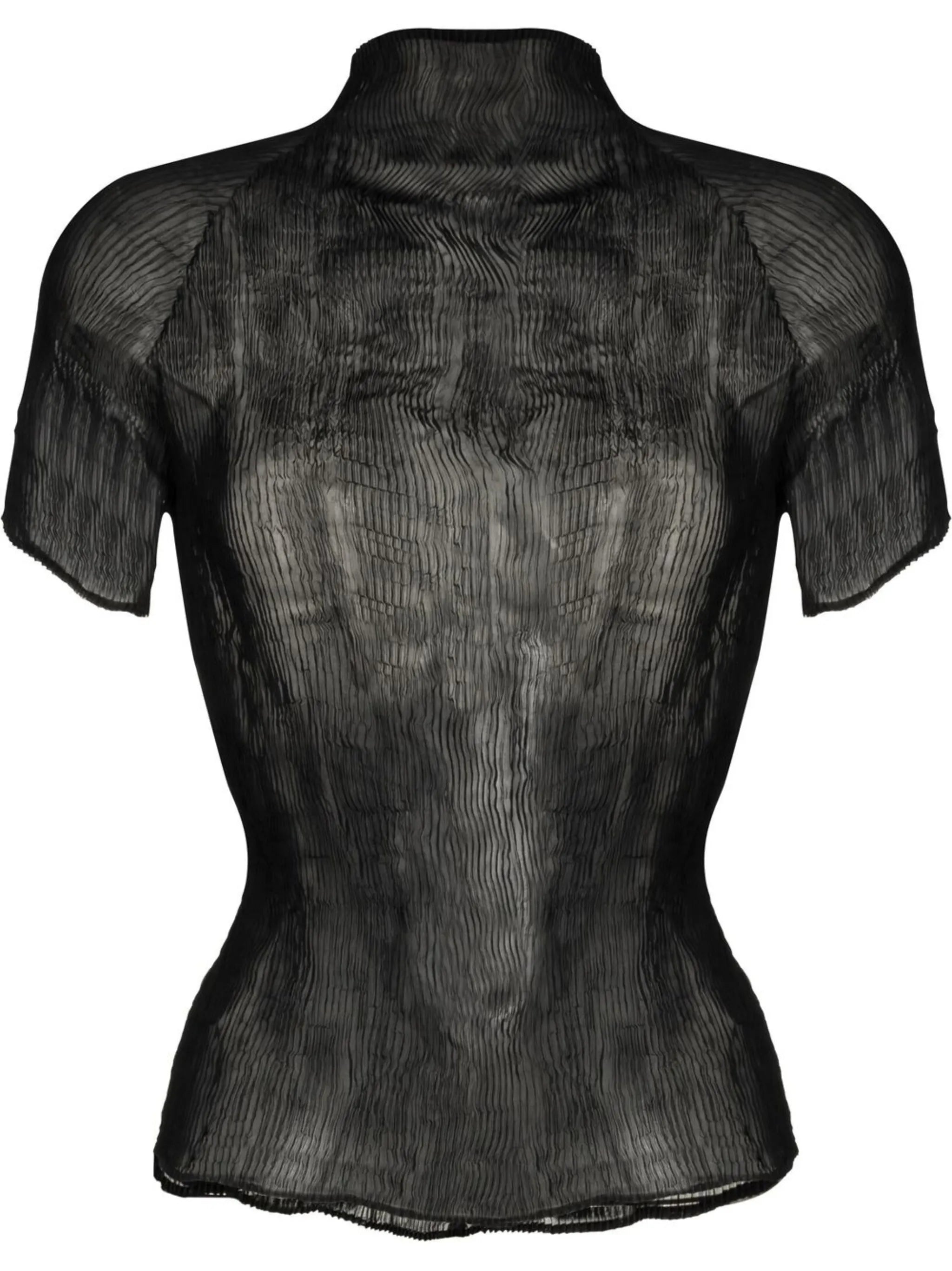 plissé chiffon T-shirt