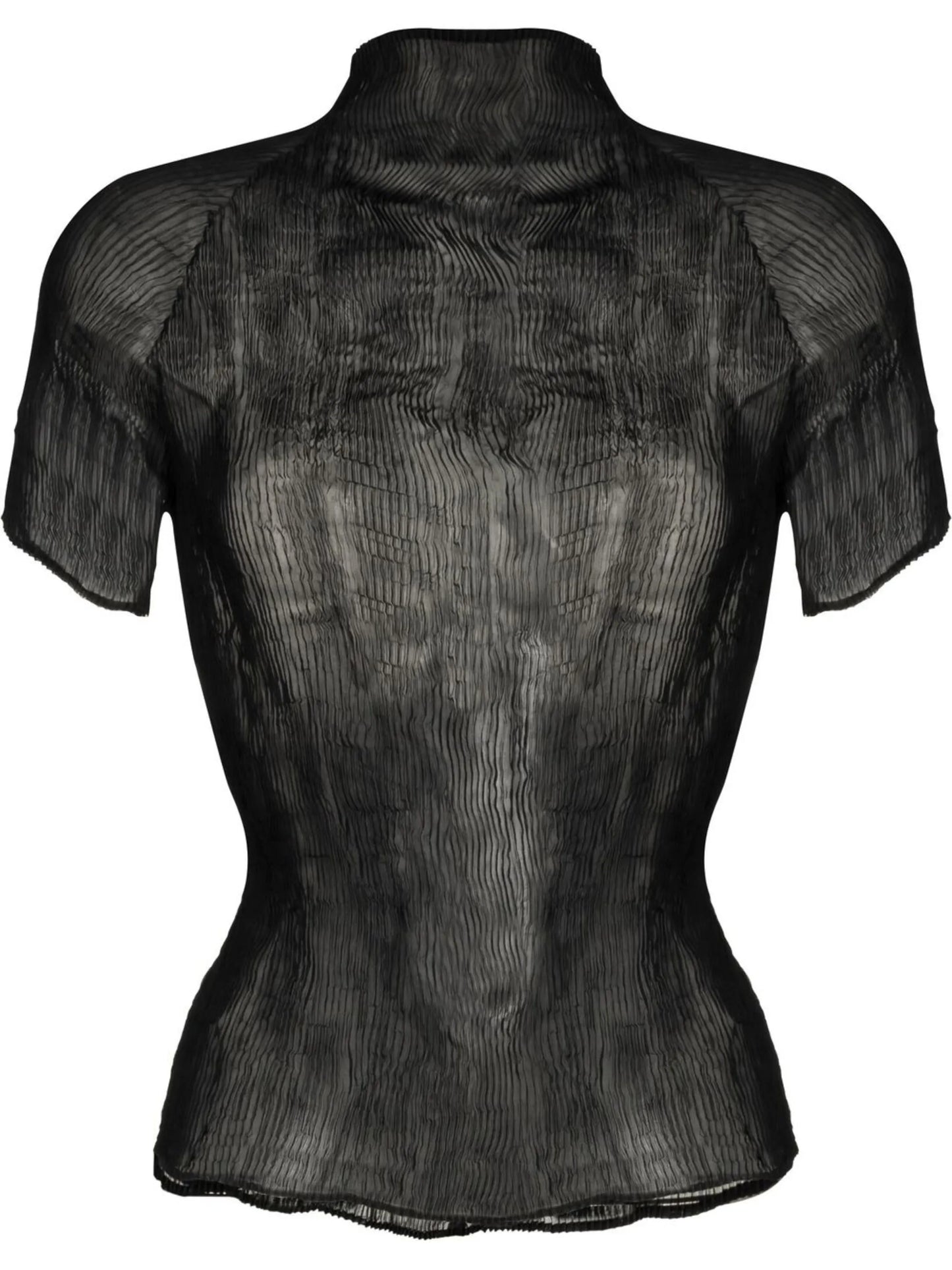 plissé chiffon T-shirt