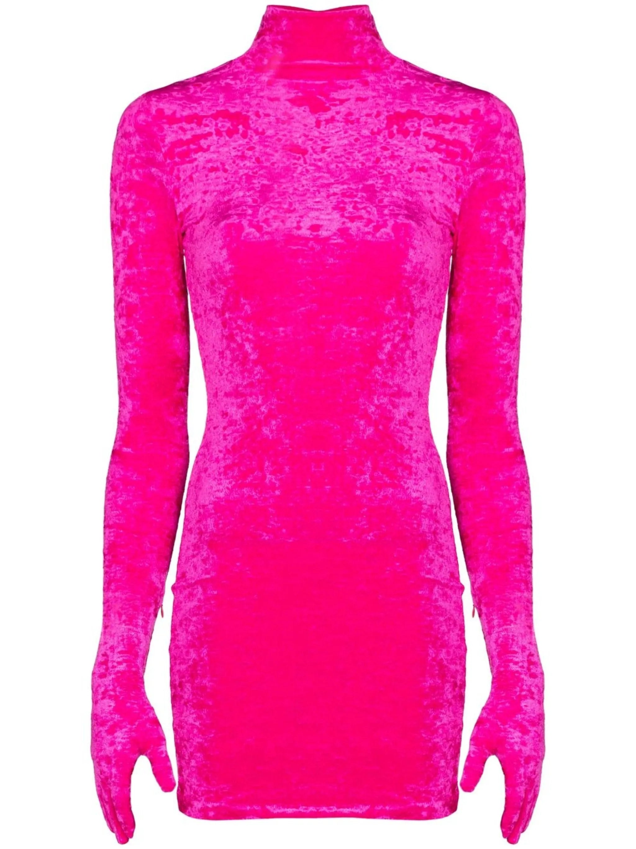 gloved velvet minidress