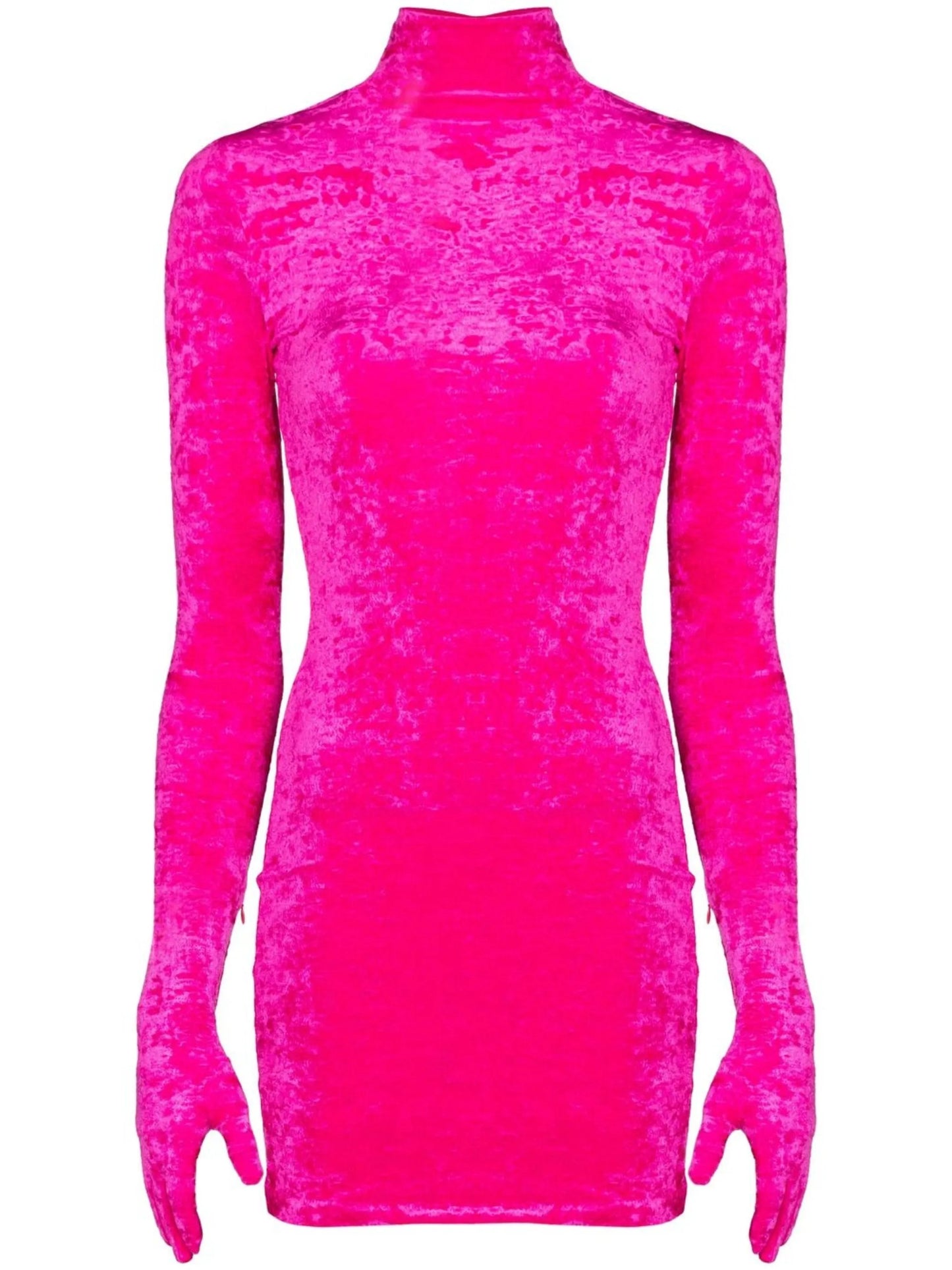 gloved velvet minidress