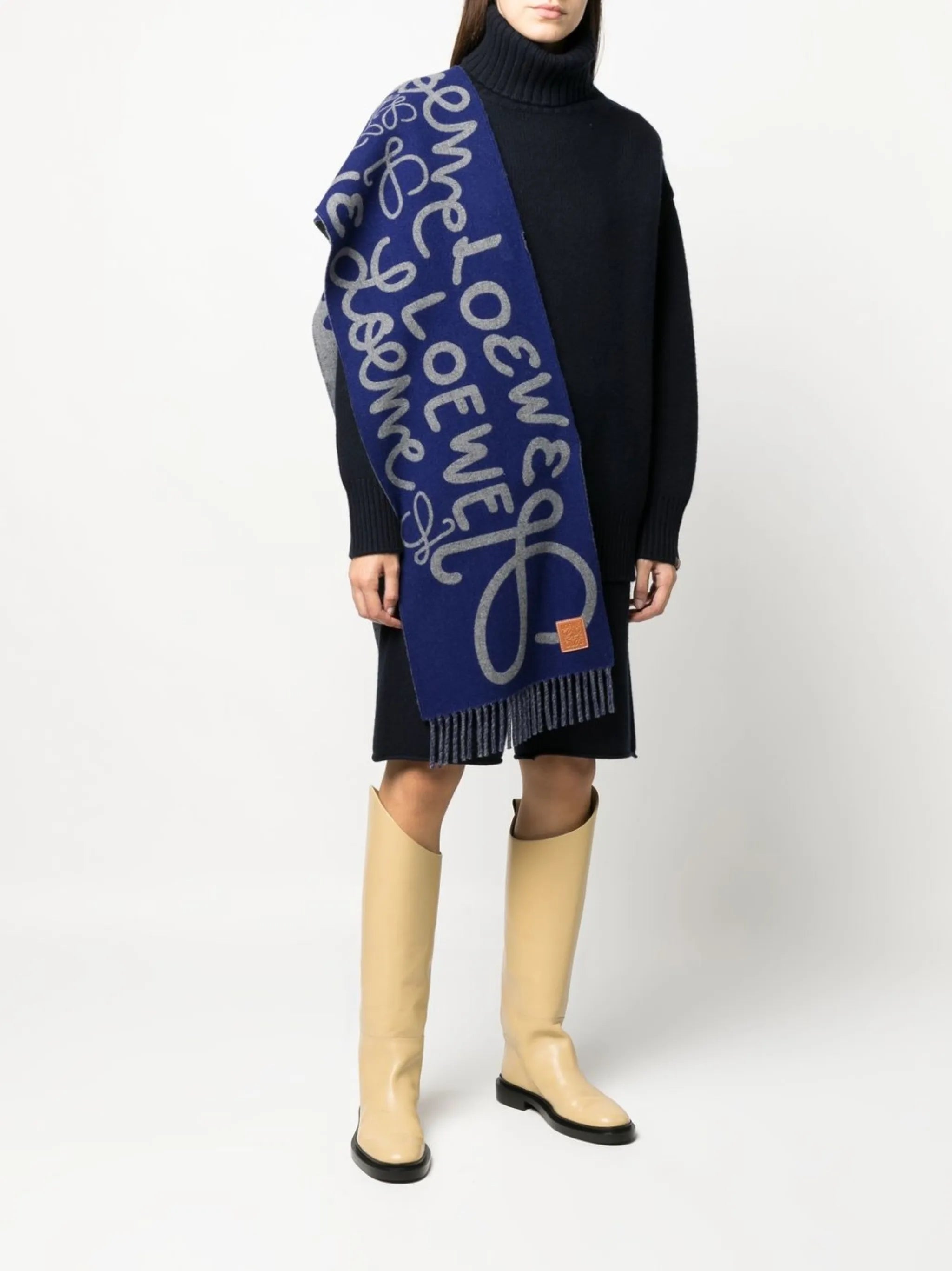 all-over logo-print scarf