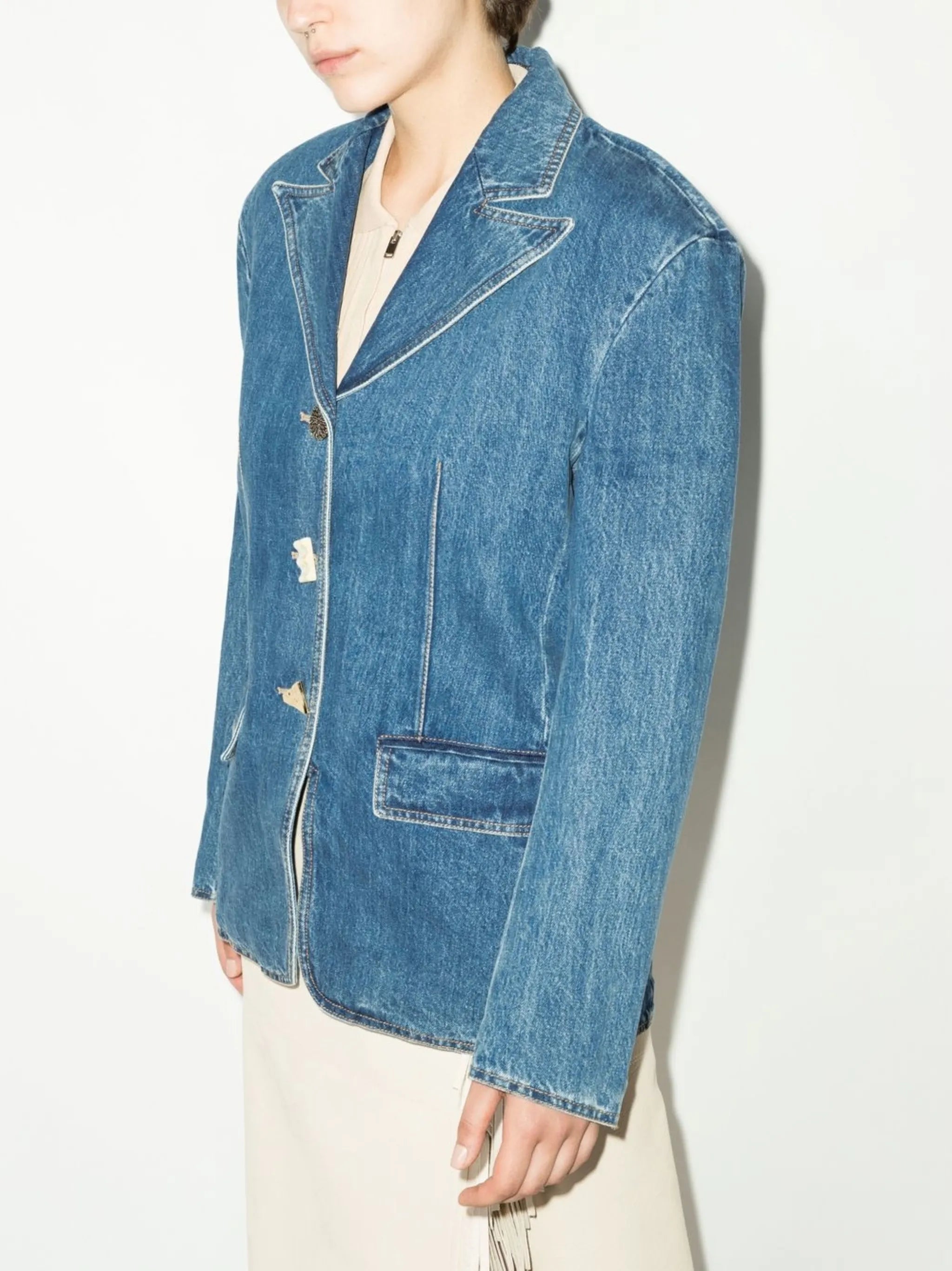 Sloane single-breasted denim blazer