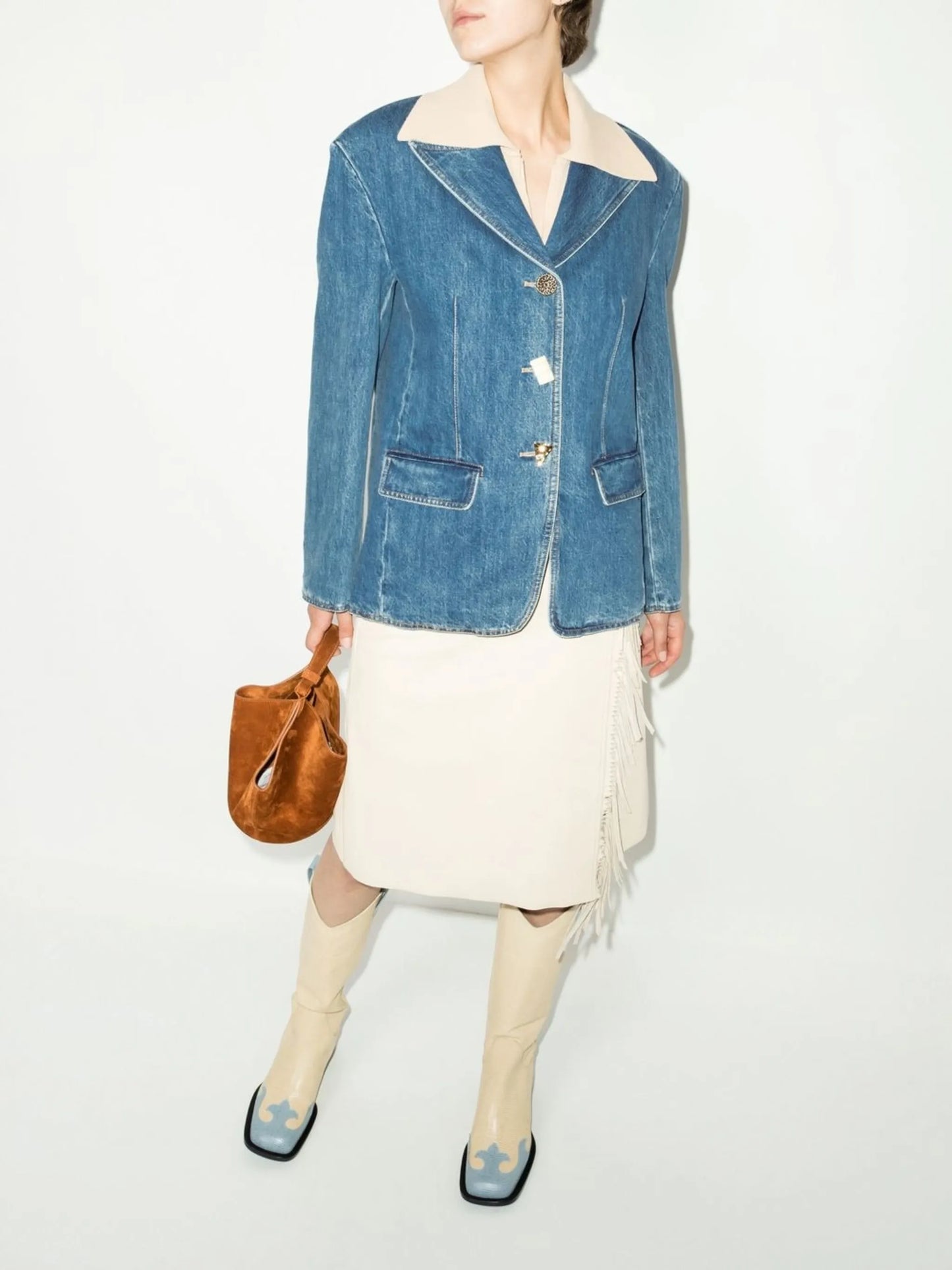 Sloane single-breasted denim blazer