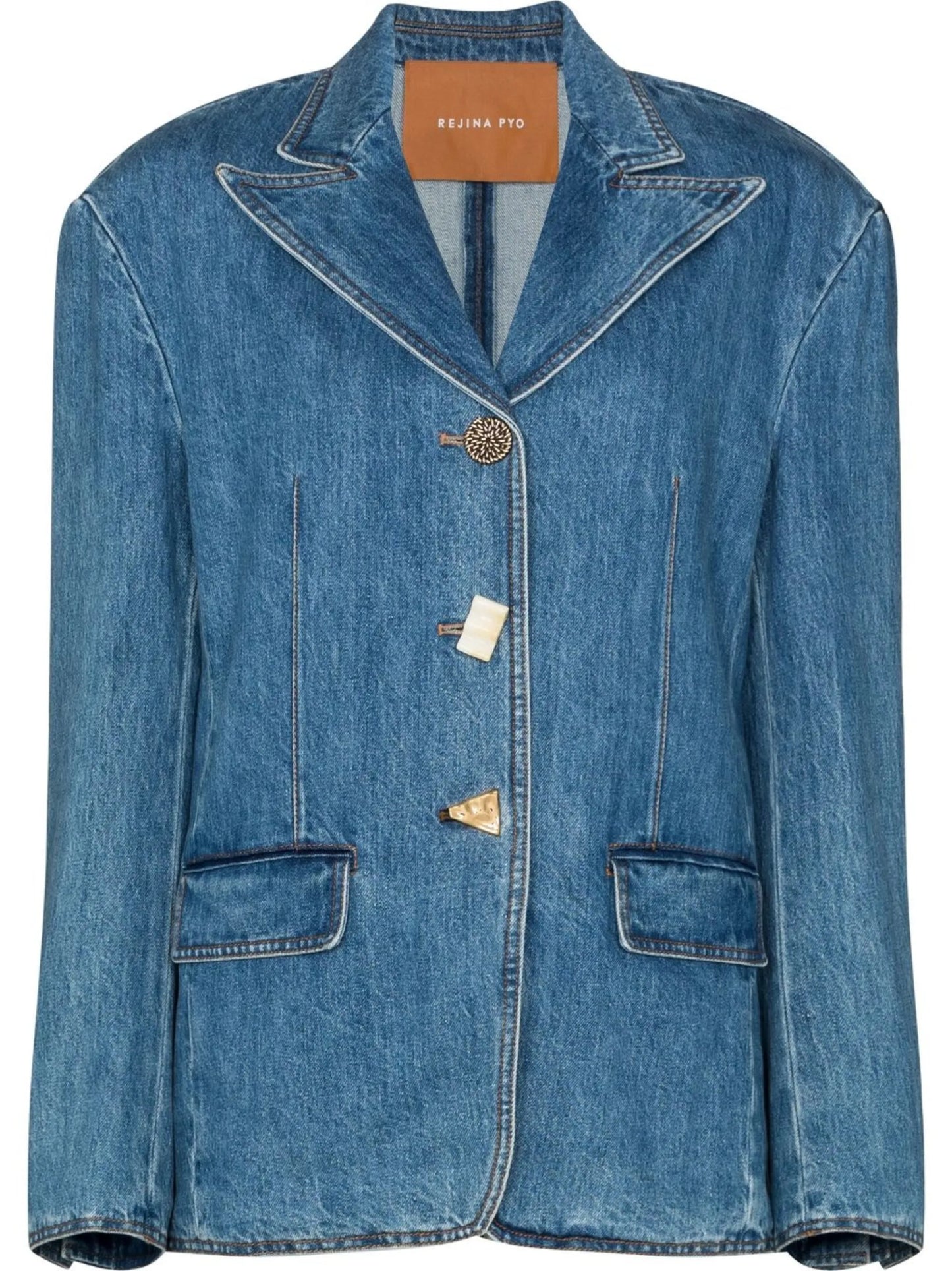 Sloane single-breasted denim blazer