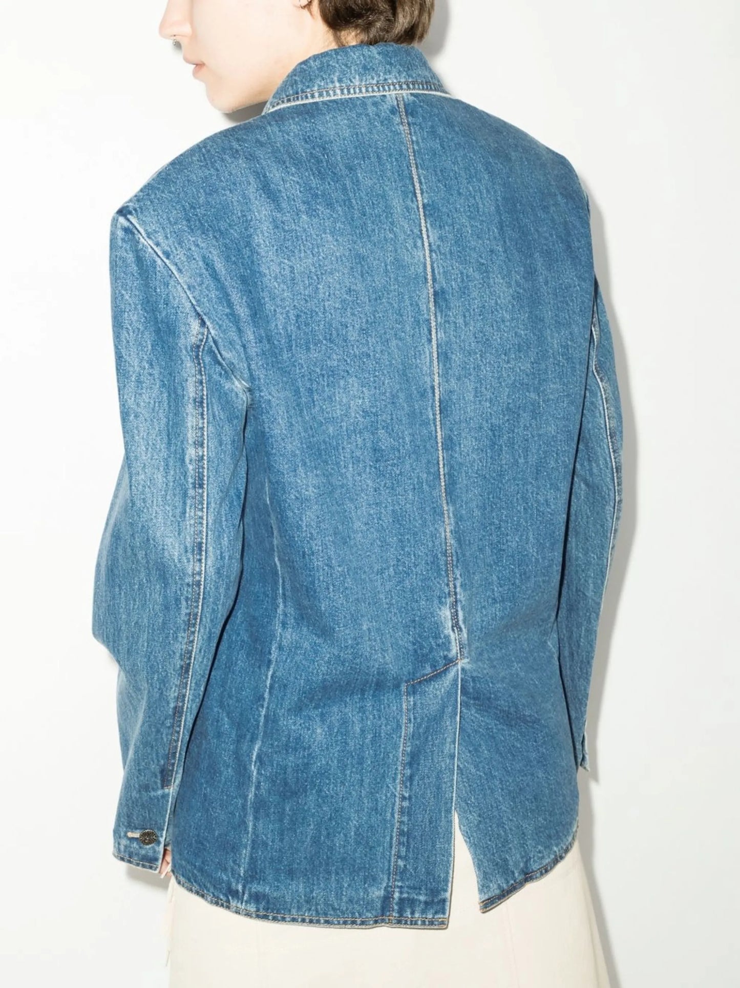 Sloane single-breasted denim blazer