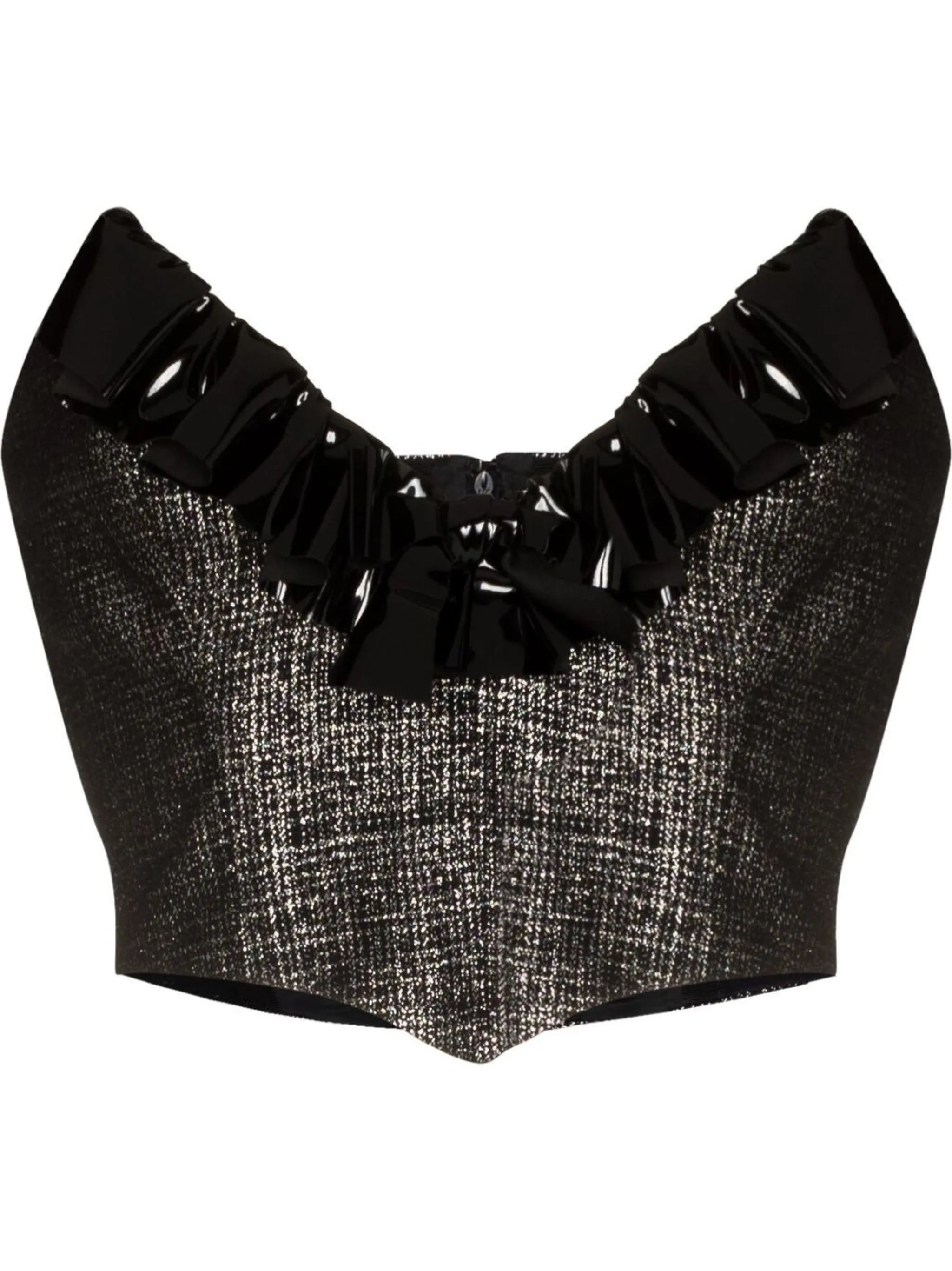 vinyl-trim corset top