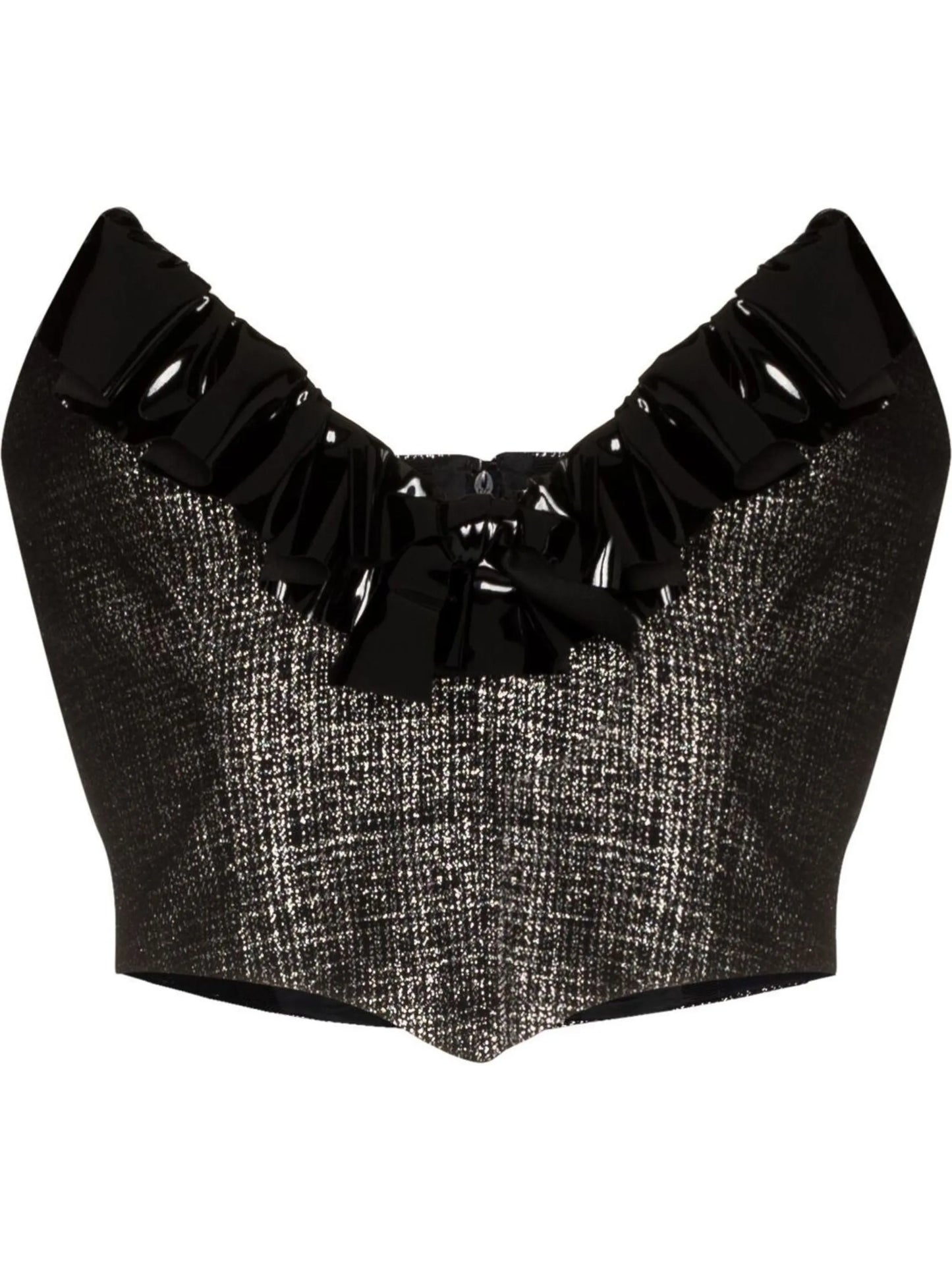 vinyl-trim corset top