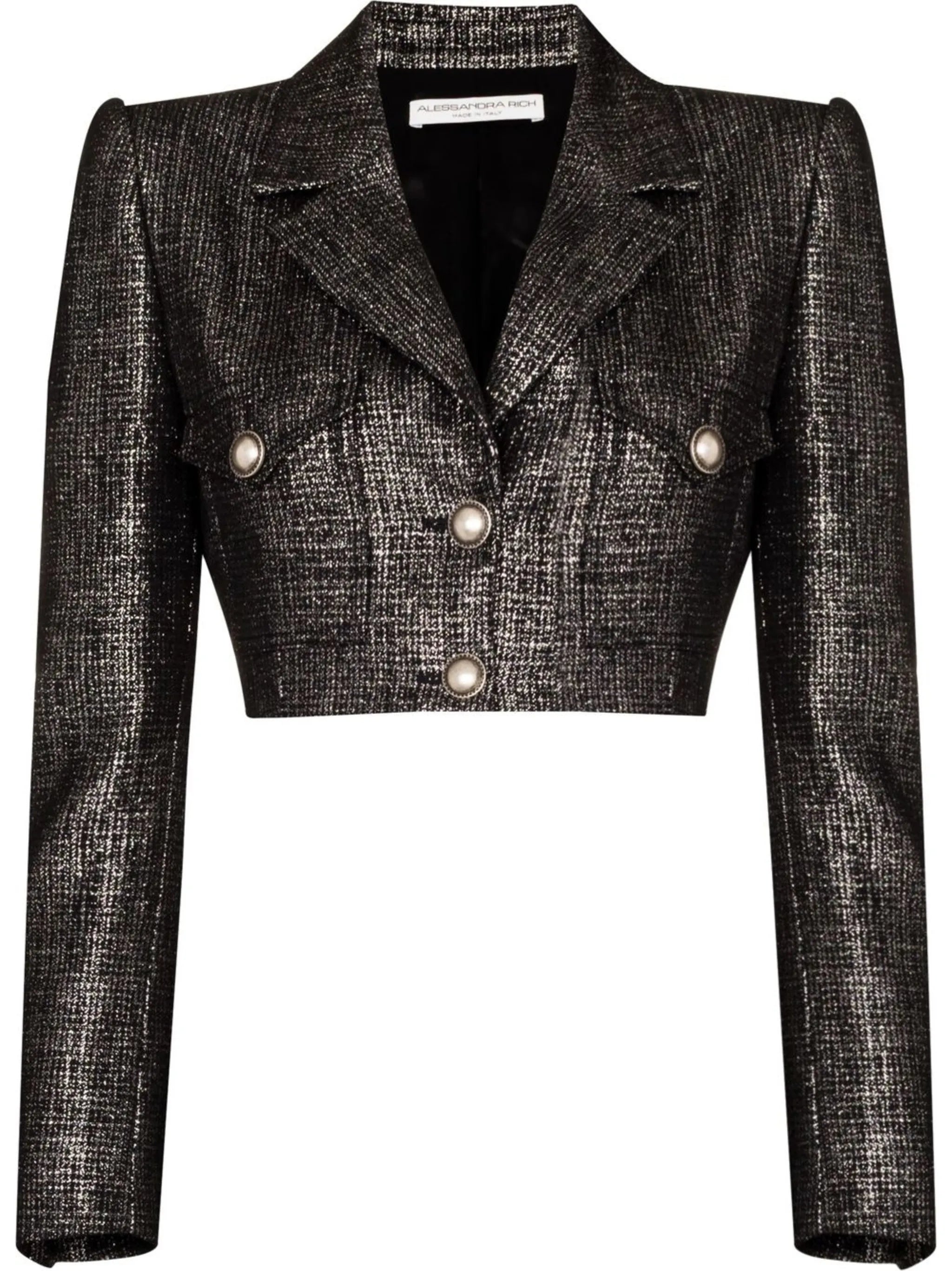 metallic cropped blazer