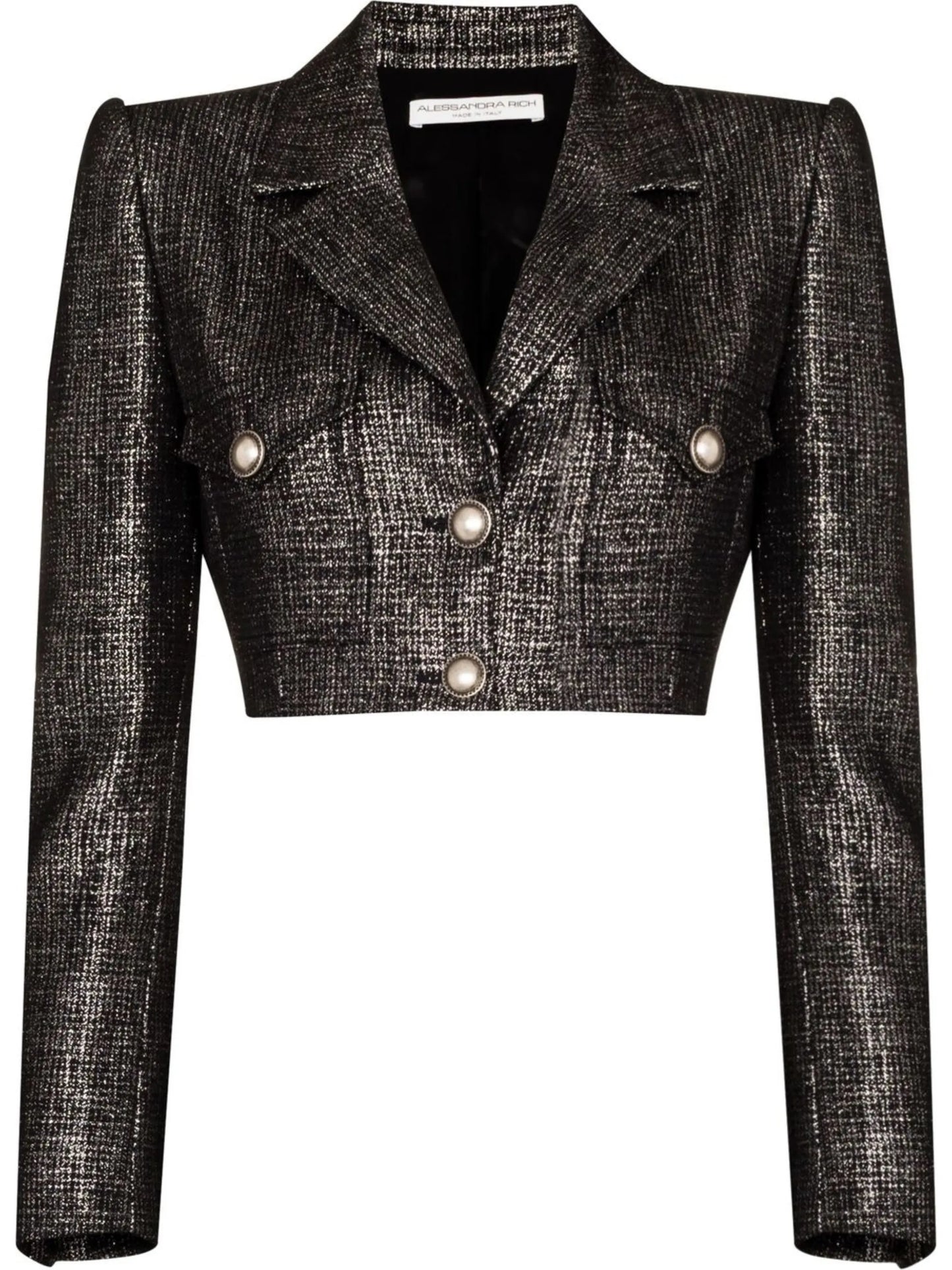metallic cropped blazer