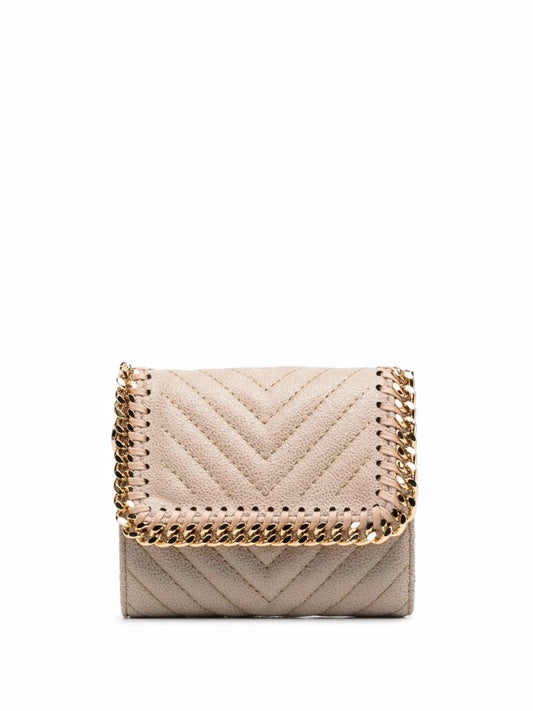 Falabella chevron-quilted wallet