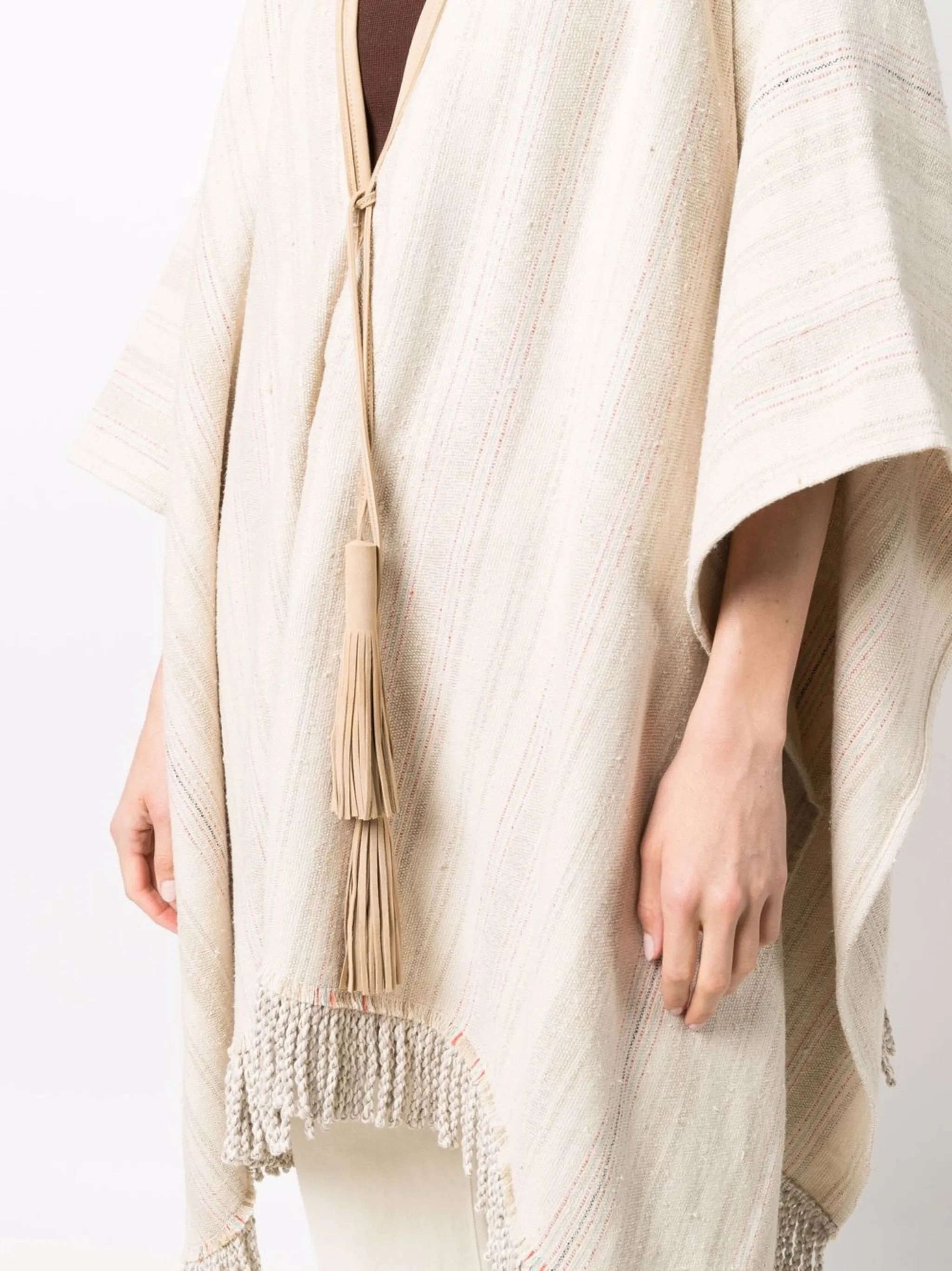 linen-blend shawl cardigan coat