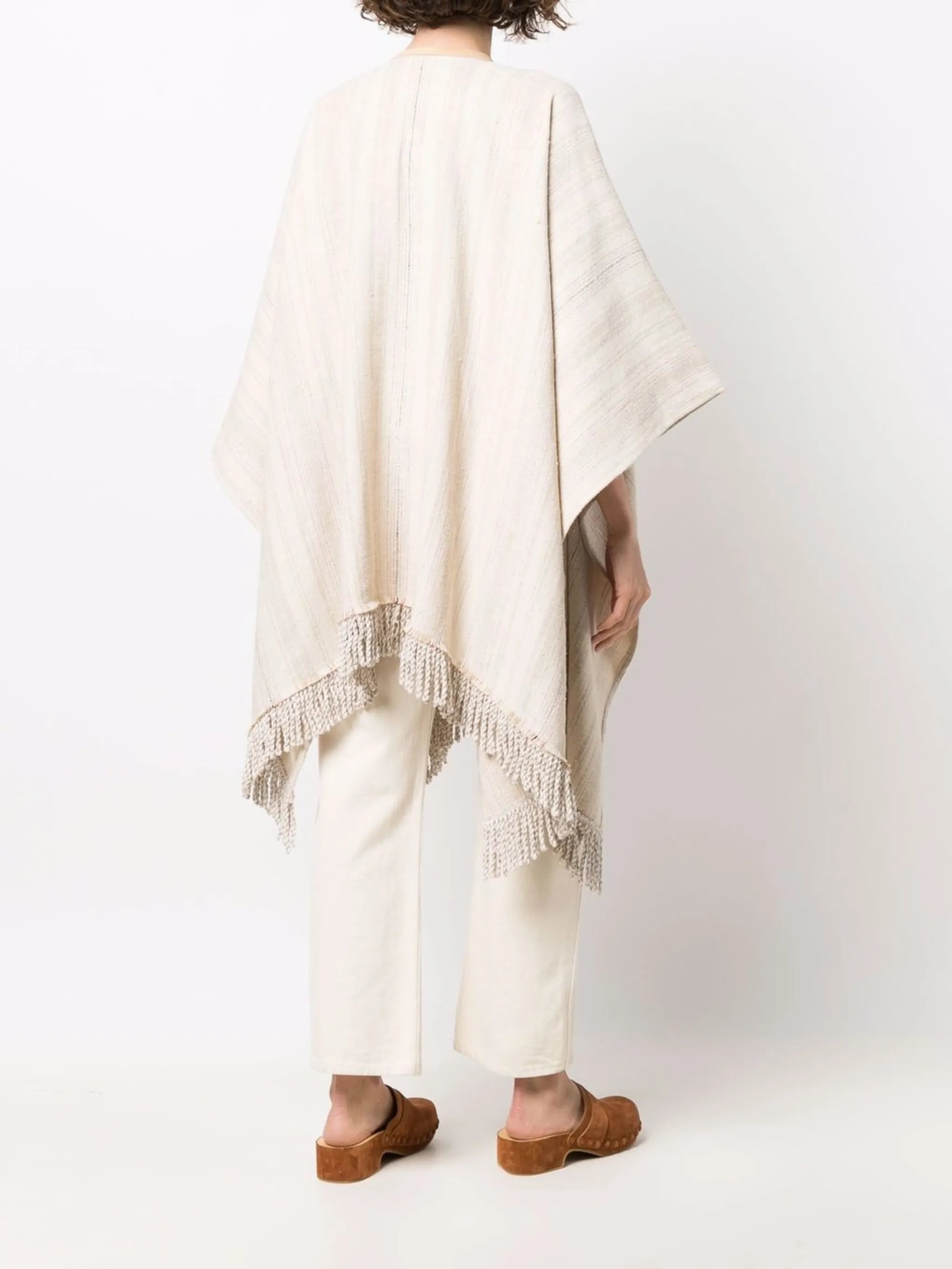 linen-blend shawl cardigan coat