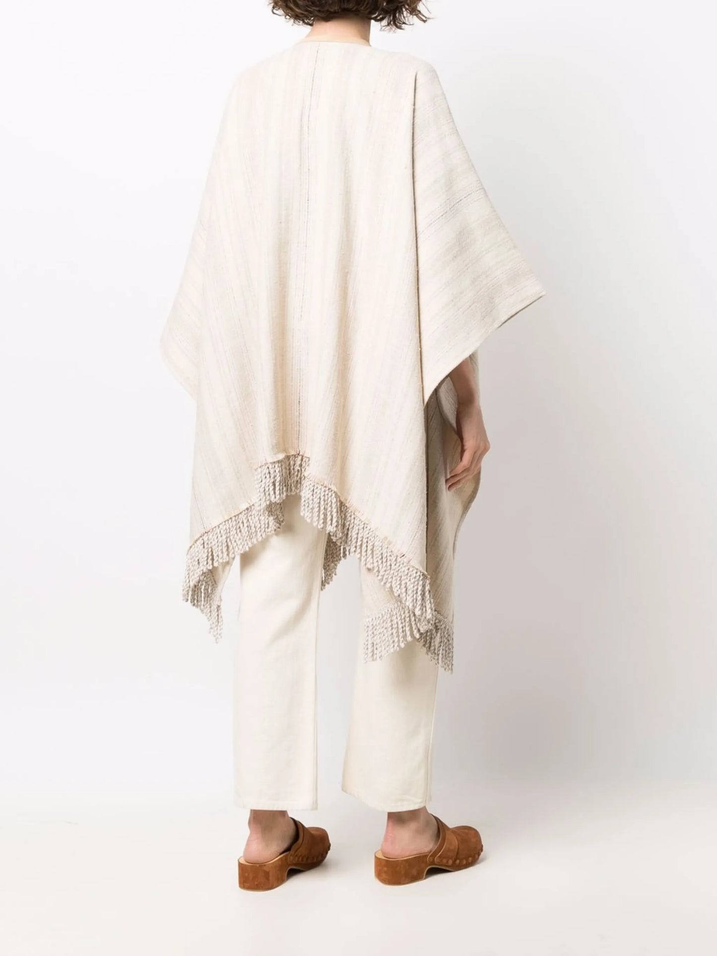 linen-blend shawl cardigan coat