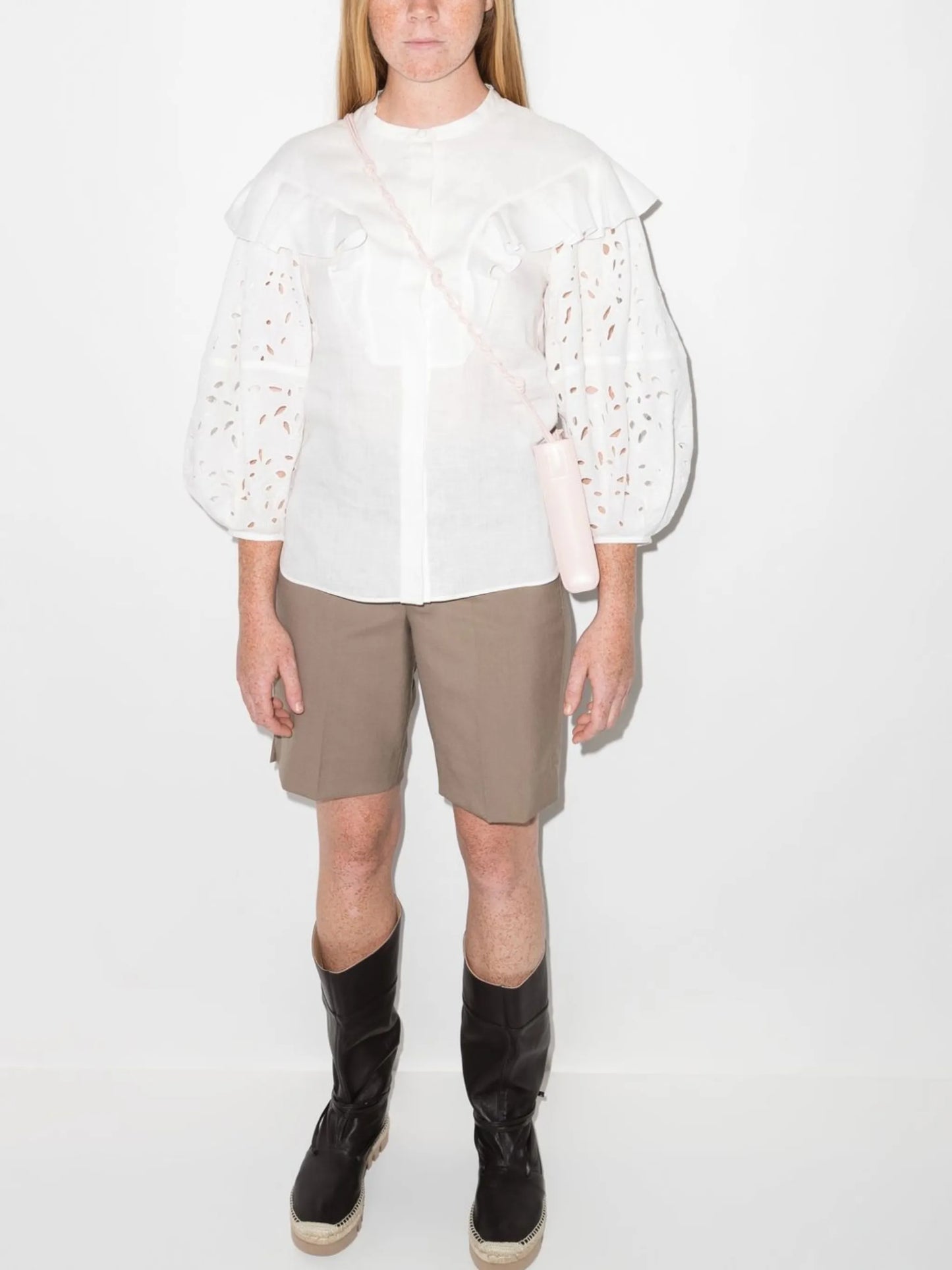 broderie-anglaise ruffled blouse