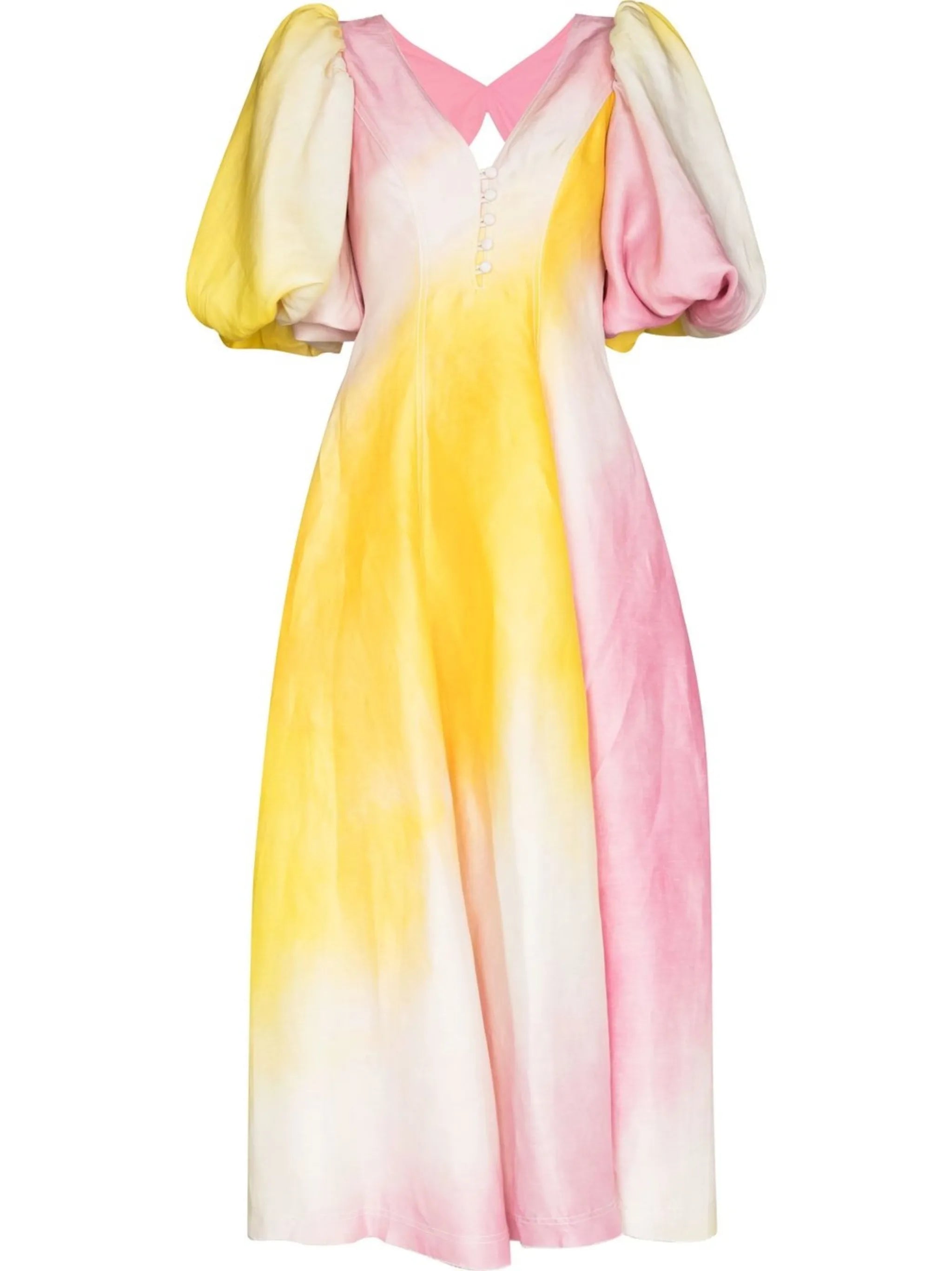 tie-dye V-neck dress