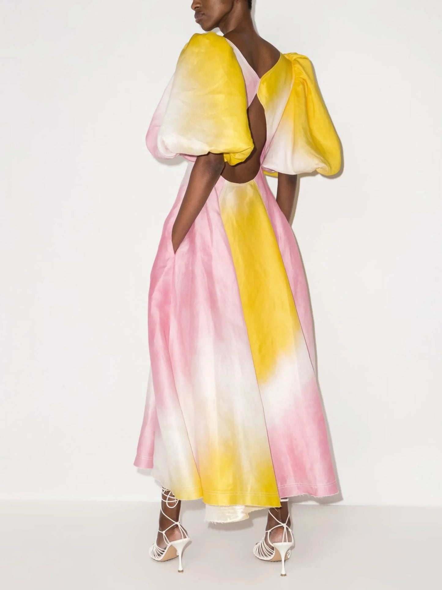 tie-dye V-neck dress