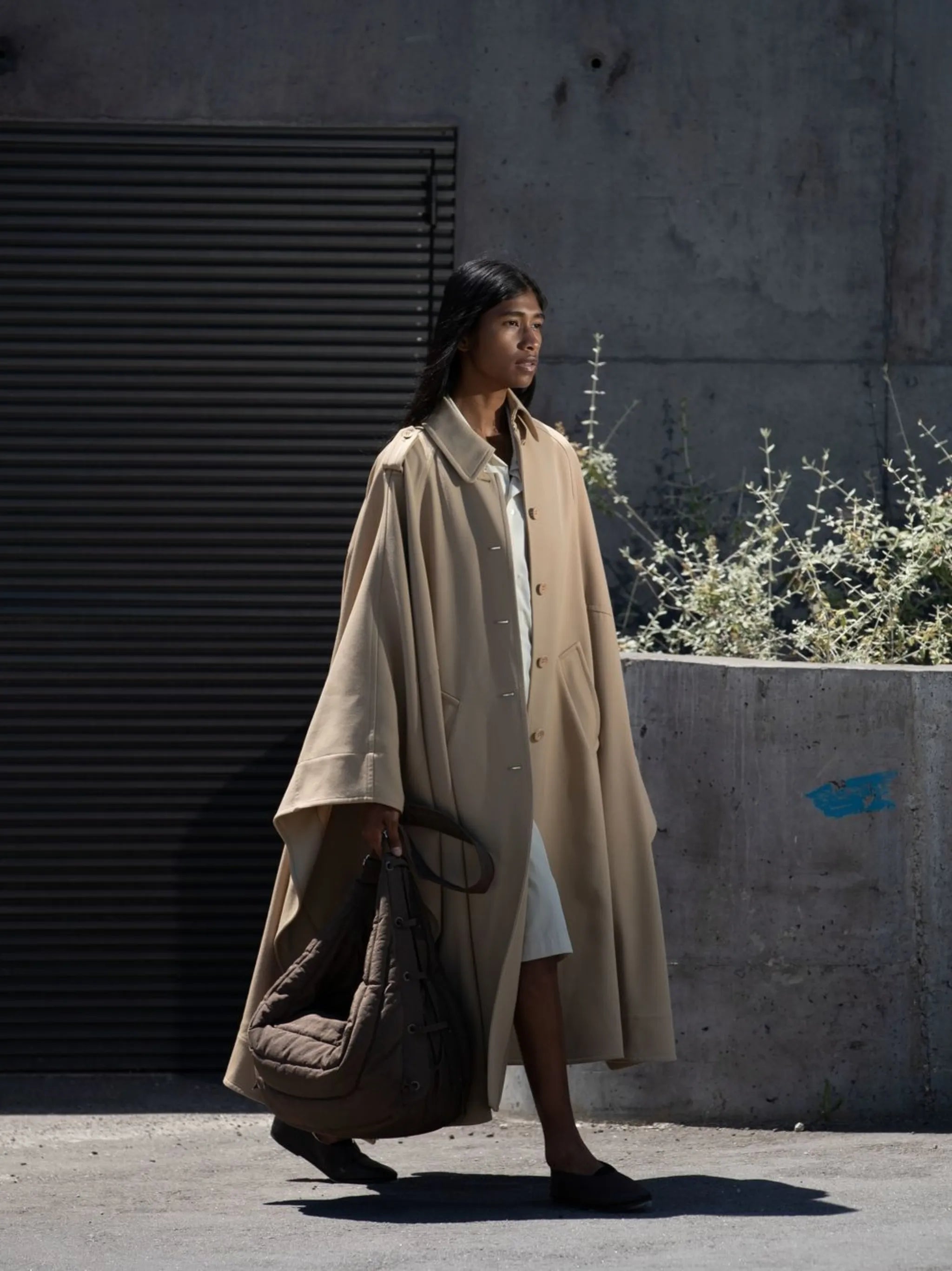 belted cape trench coat