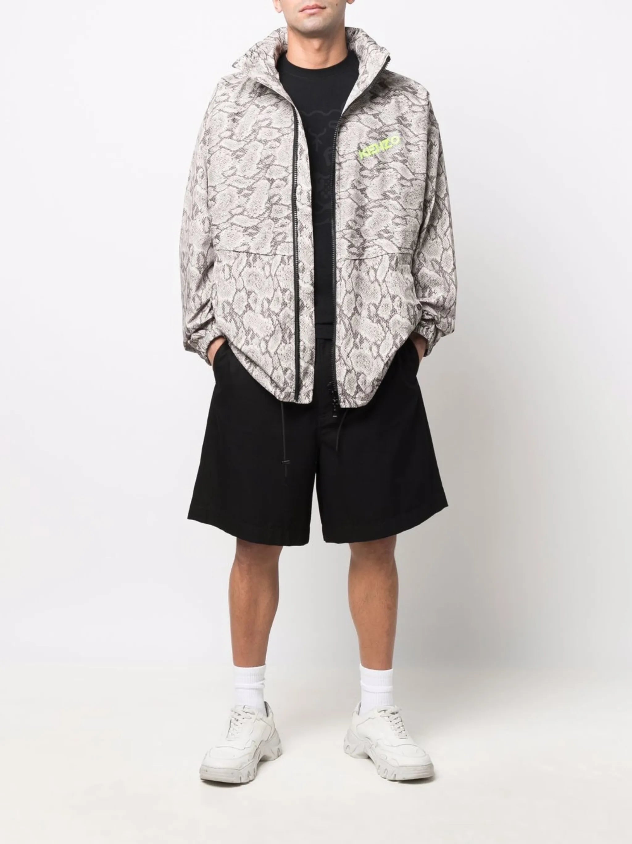 snakeskin print lightweight jacket