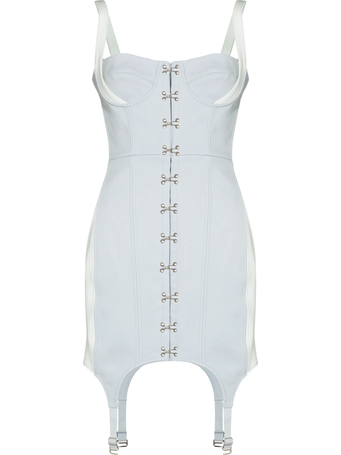 corset-style sweetheart neck dress