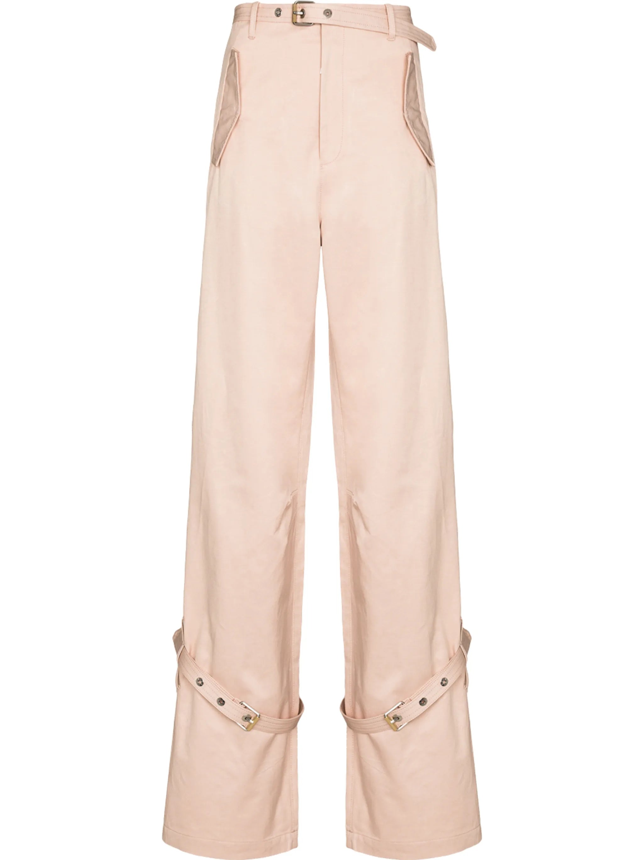 belted flared trousers