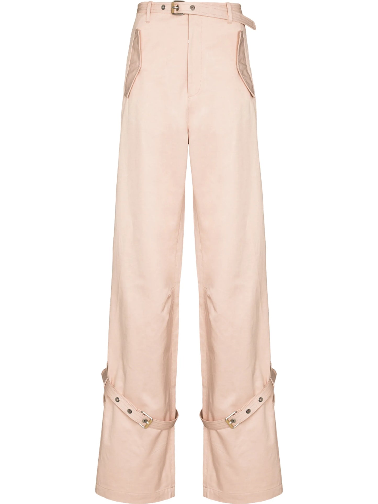 belted flared trousers