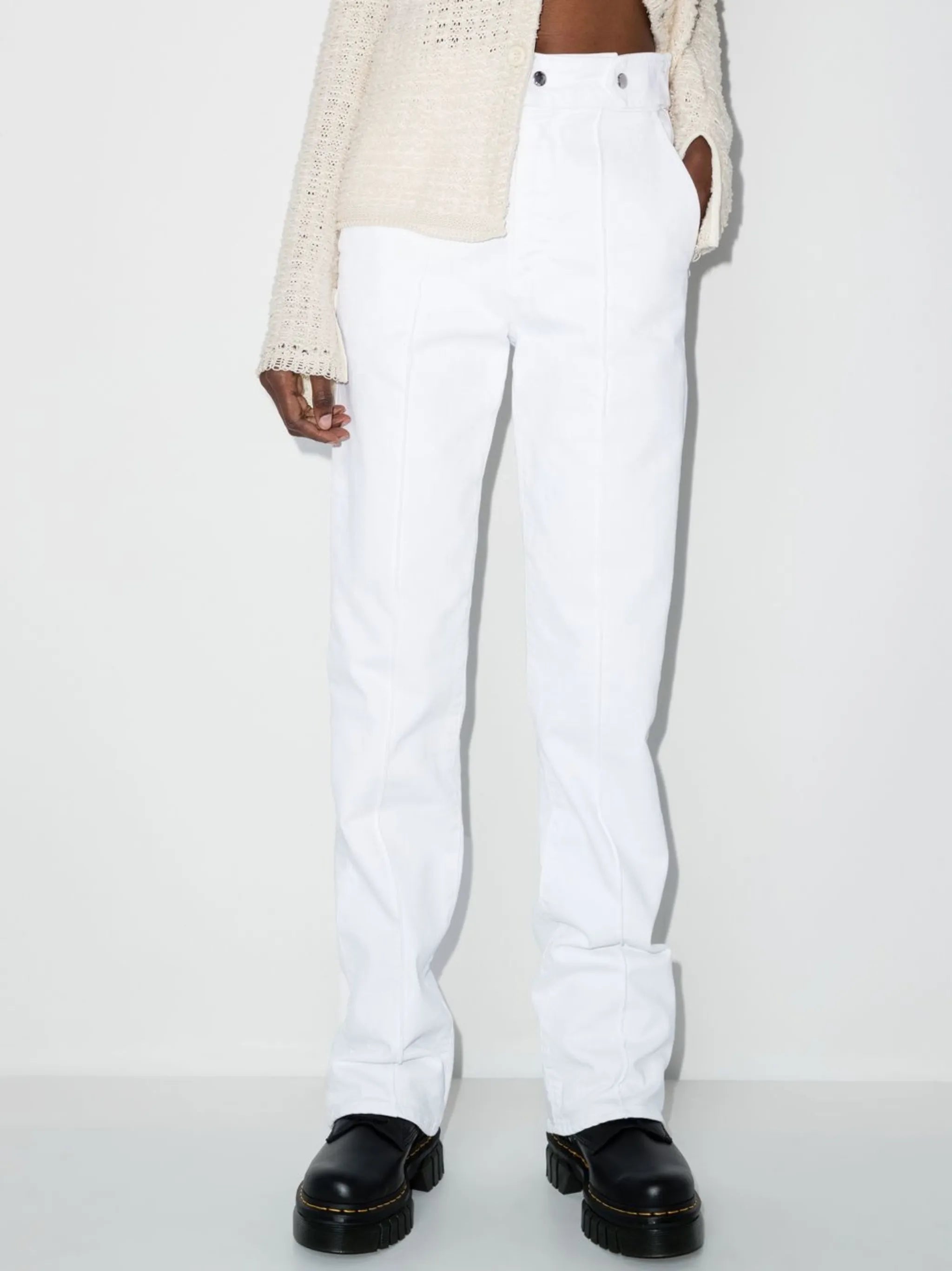 straight-leg denim jeans