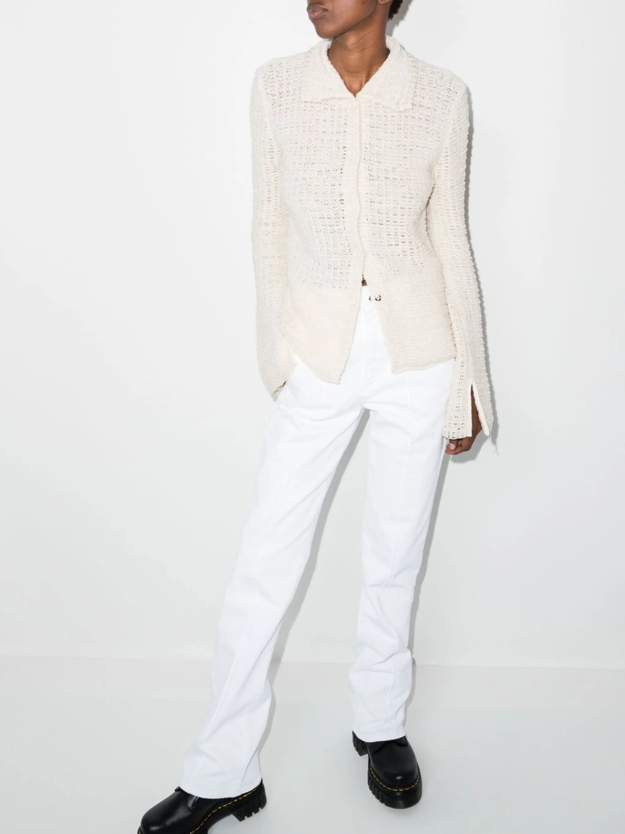 straight-leg denim jeans