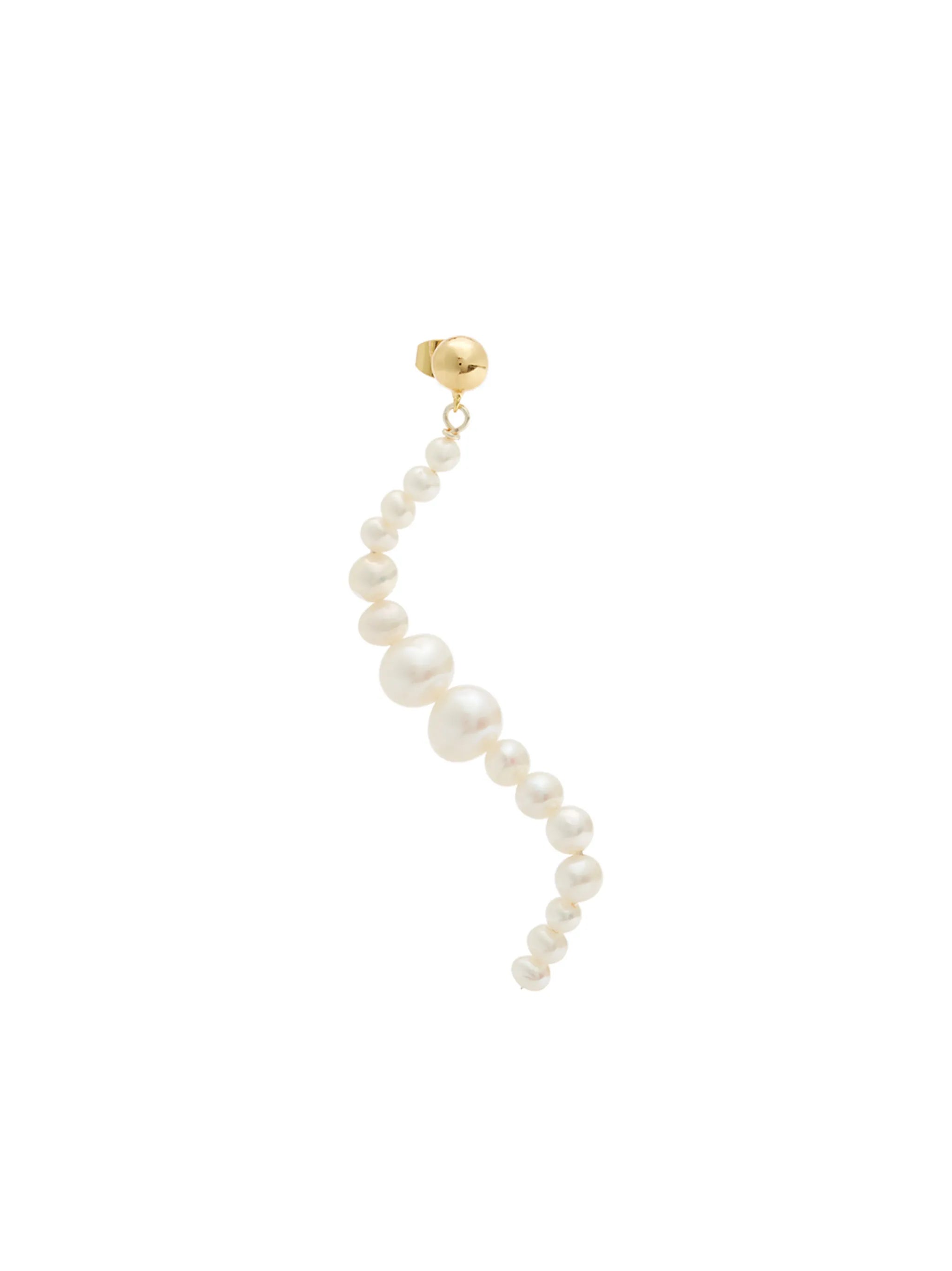 Netta wave pearl drop earring