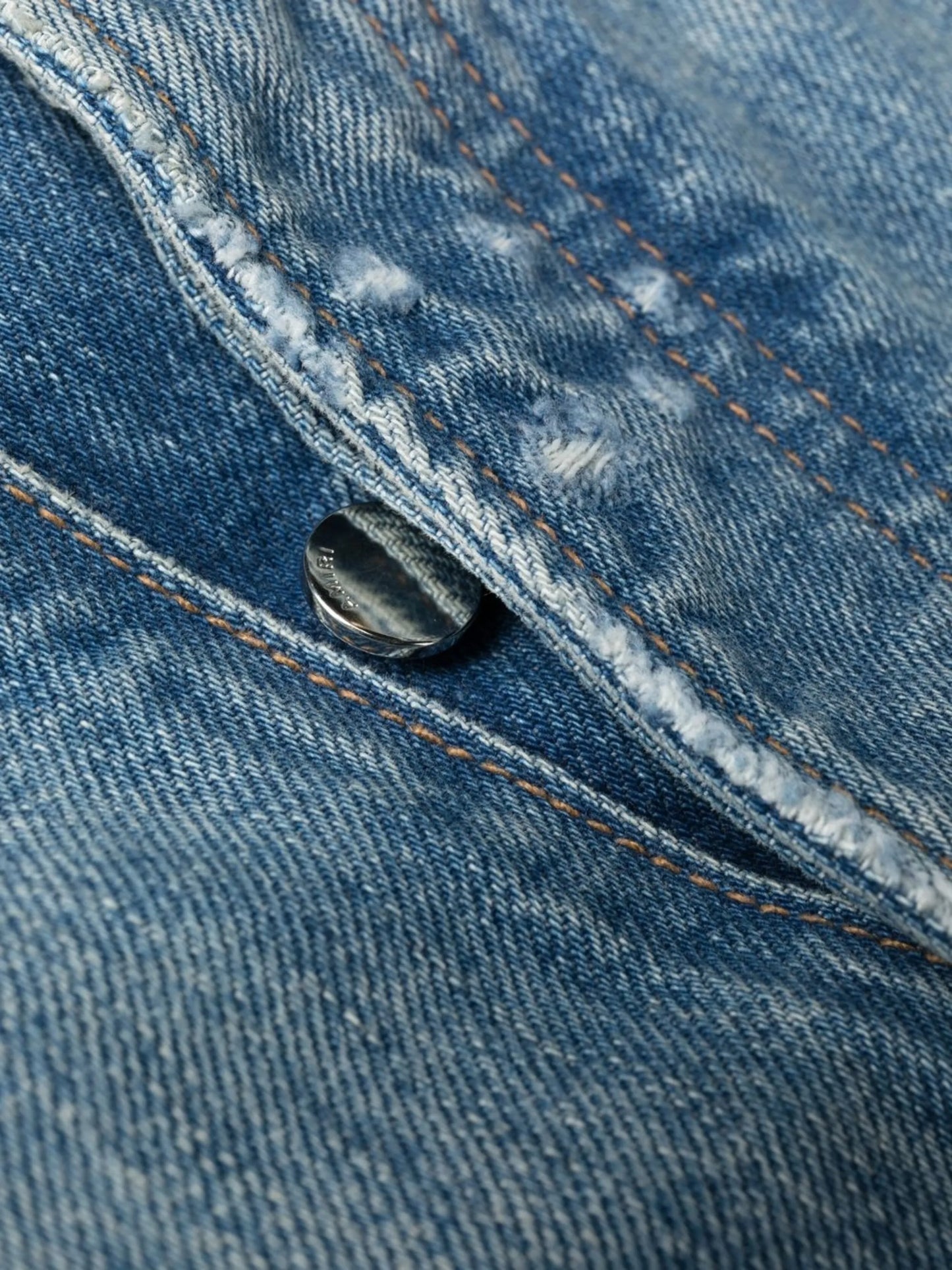 Combo bootleg leather-denim jeans