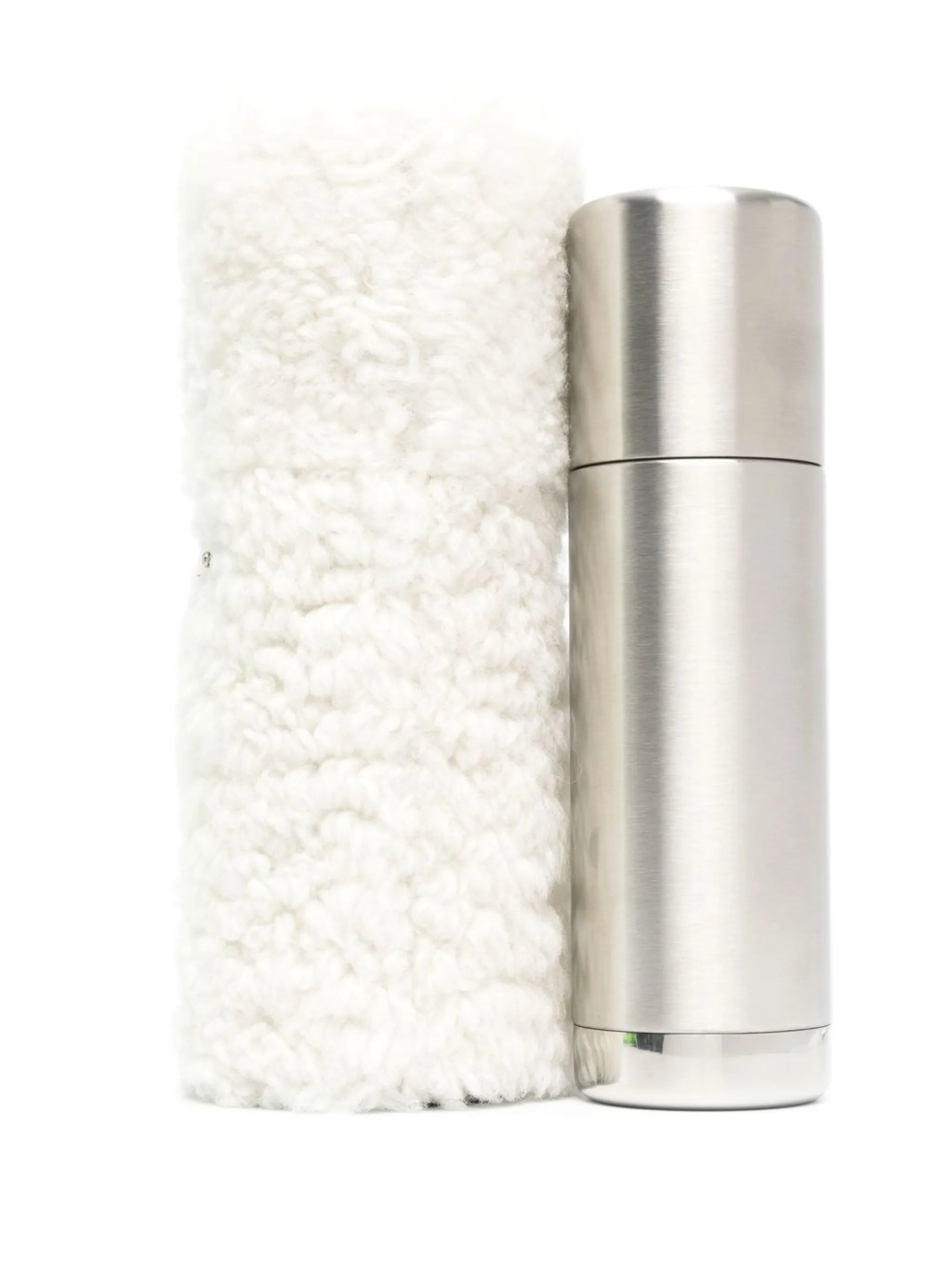 thermos bottle and shearling case