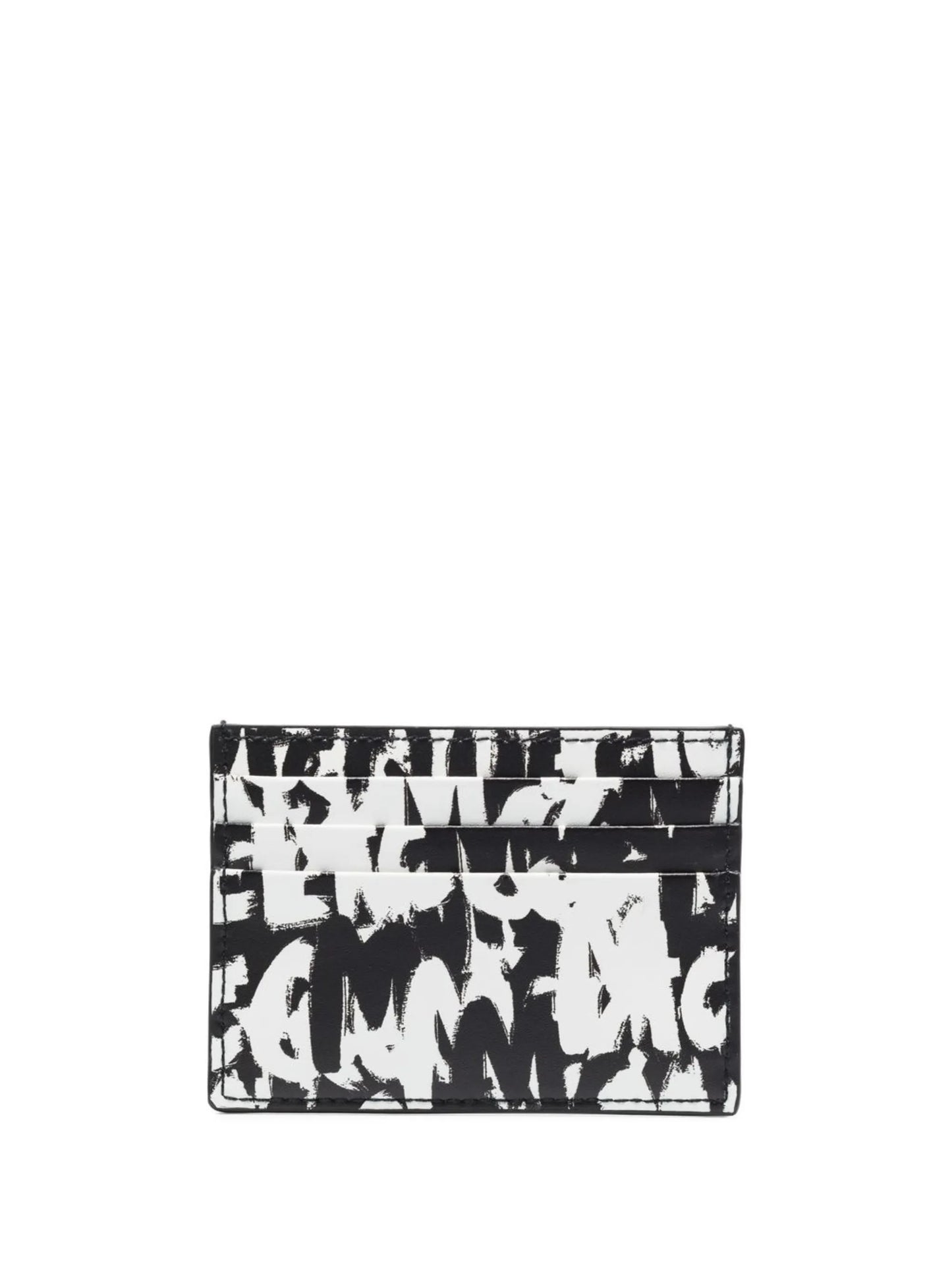 Graffiti logo-print leather cardholder