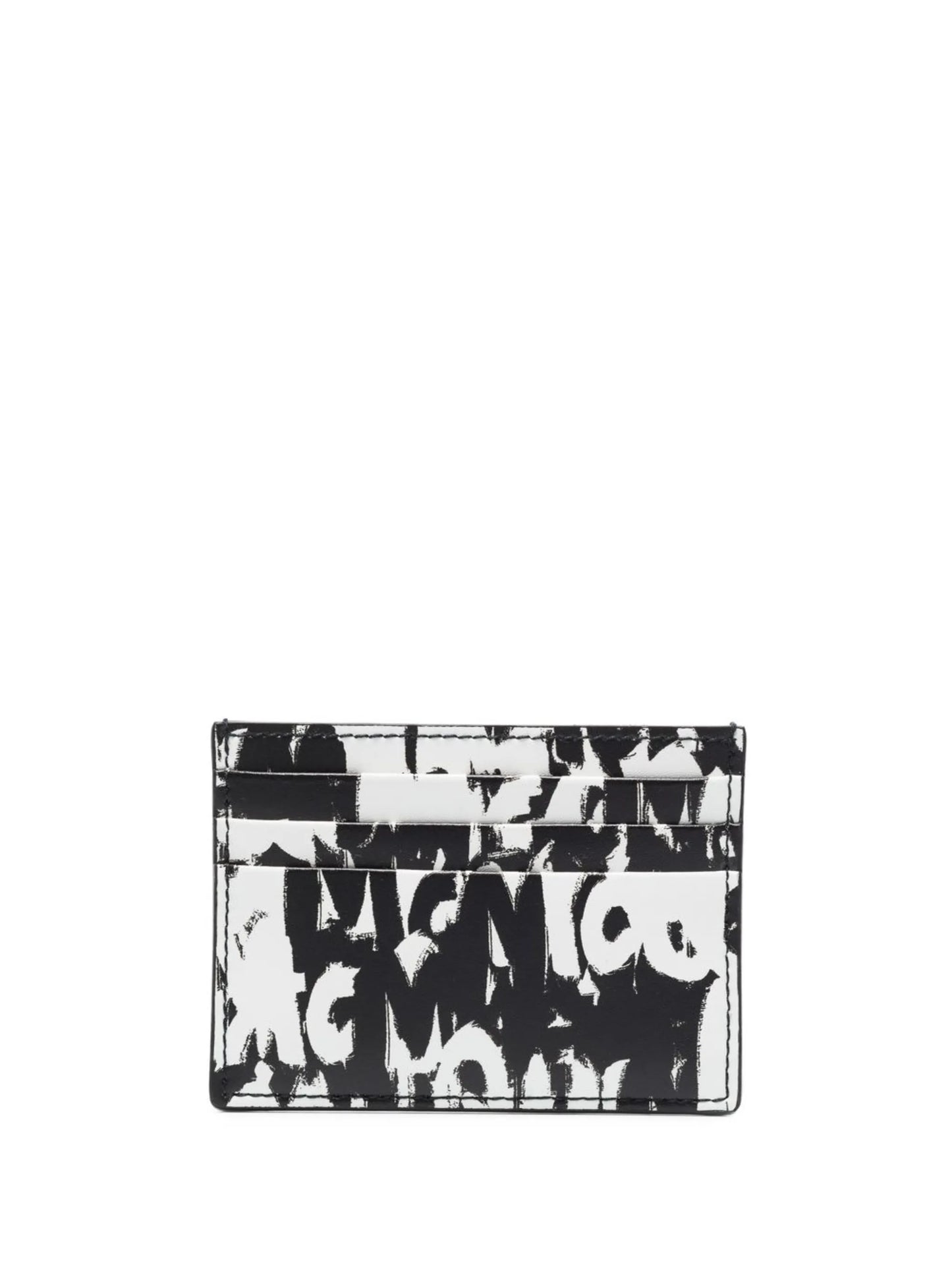 Graffiti logo-print leather cardholder