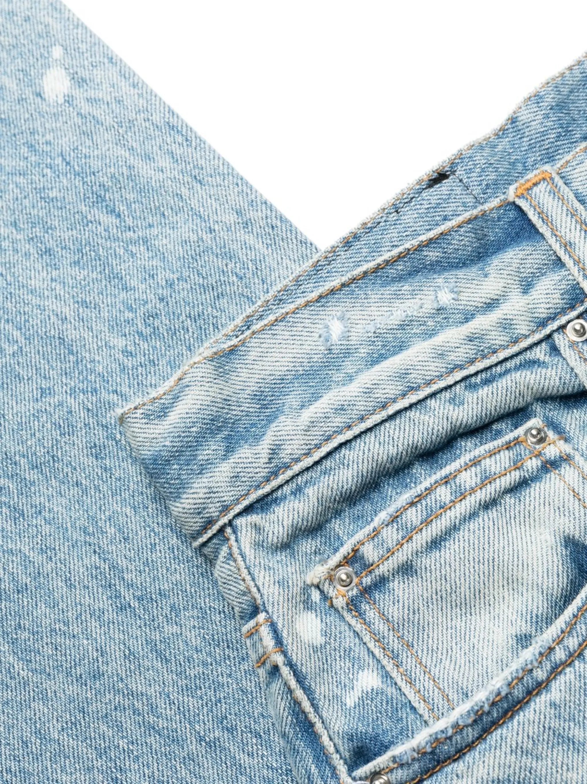 paint-splatter ripped-detail straight jeans