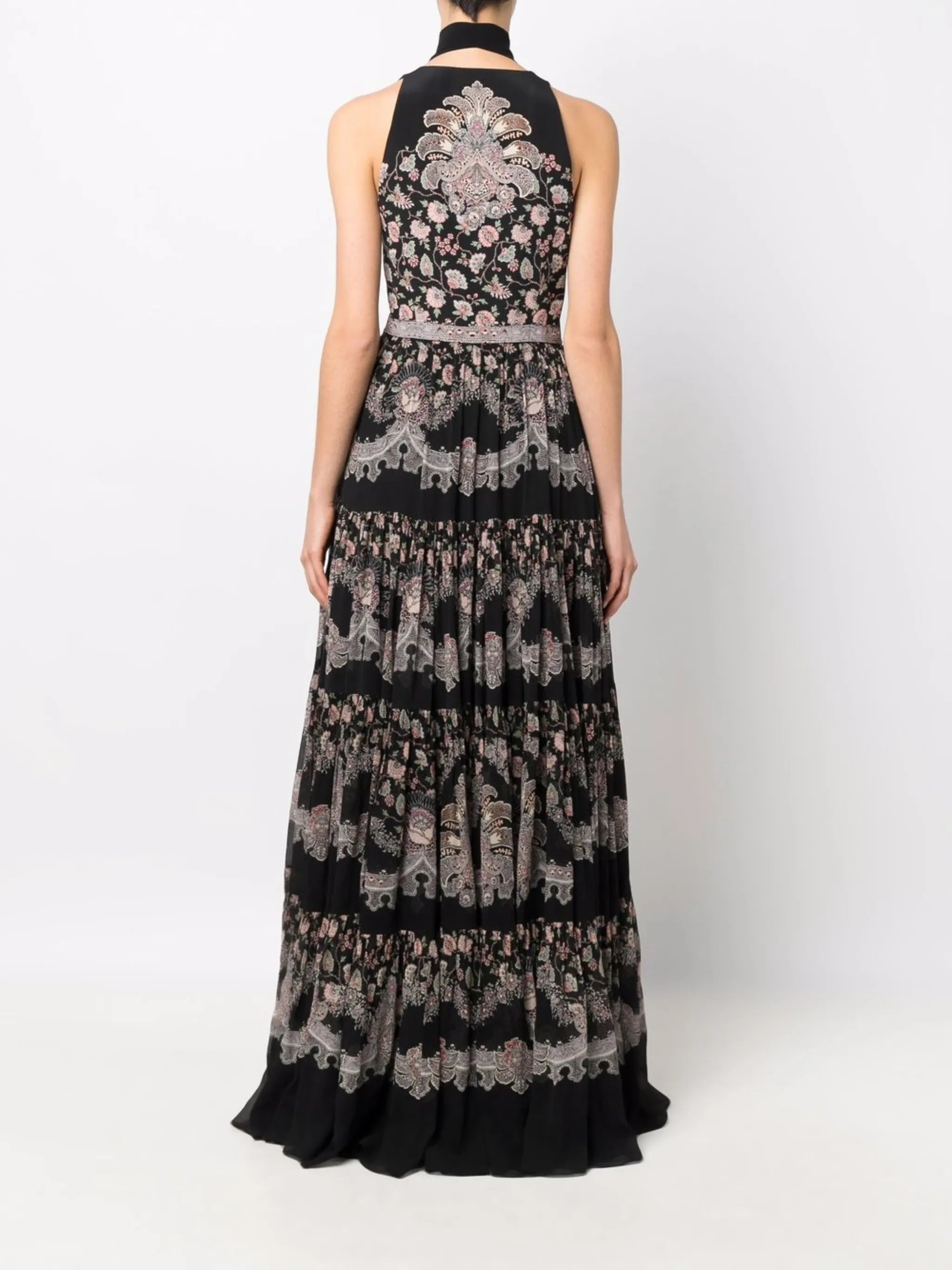 floral-print V-neck dress