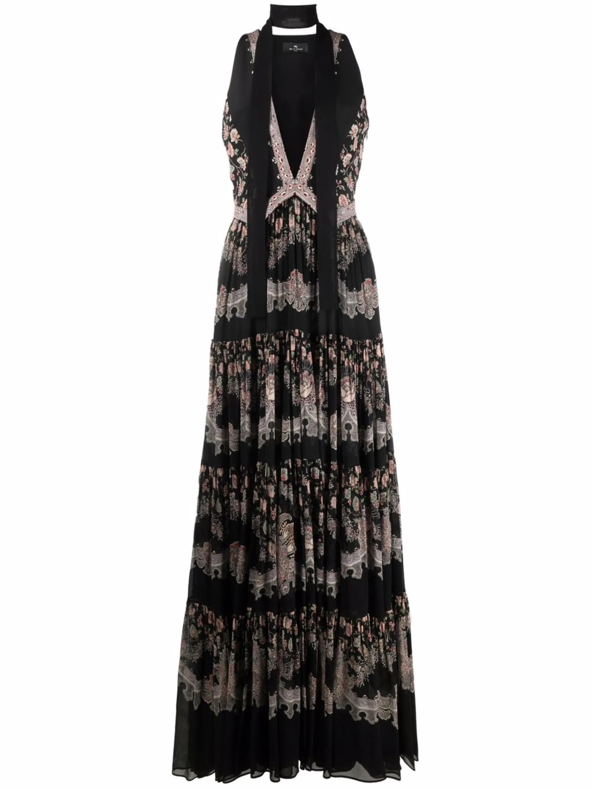 floral-print V-neck dress