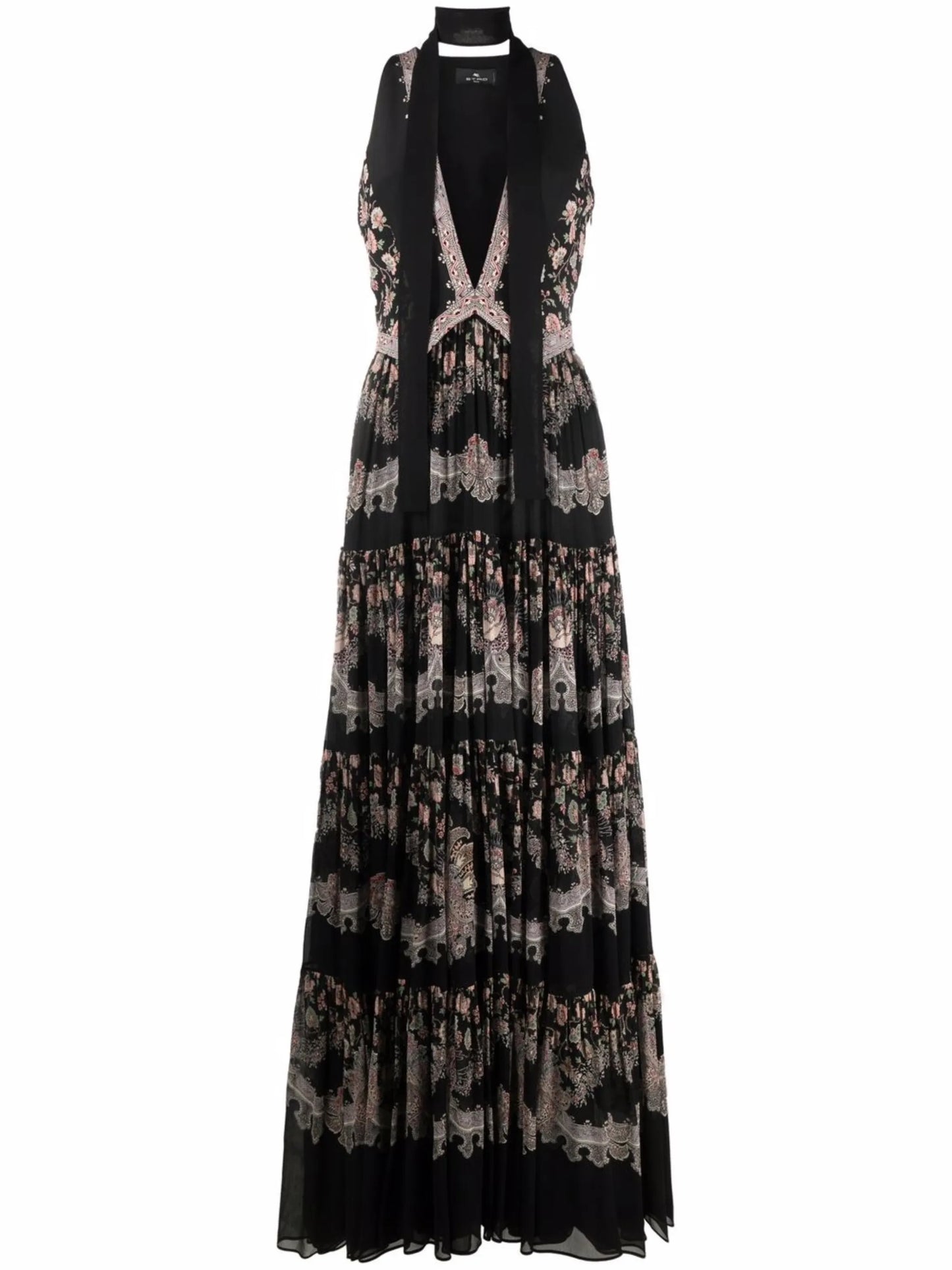 floral-print V-neck dress