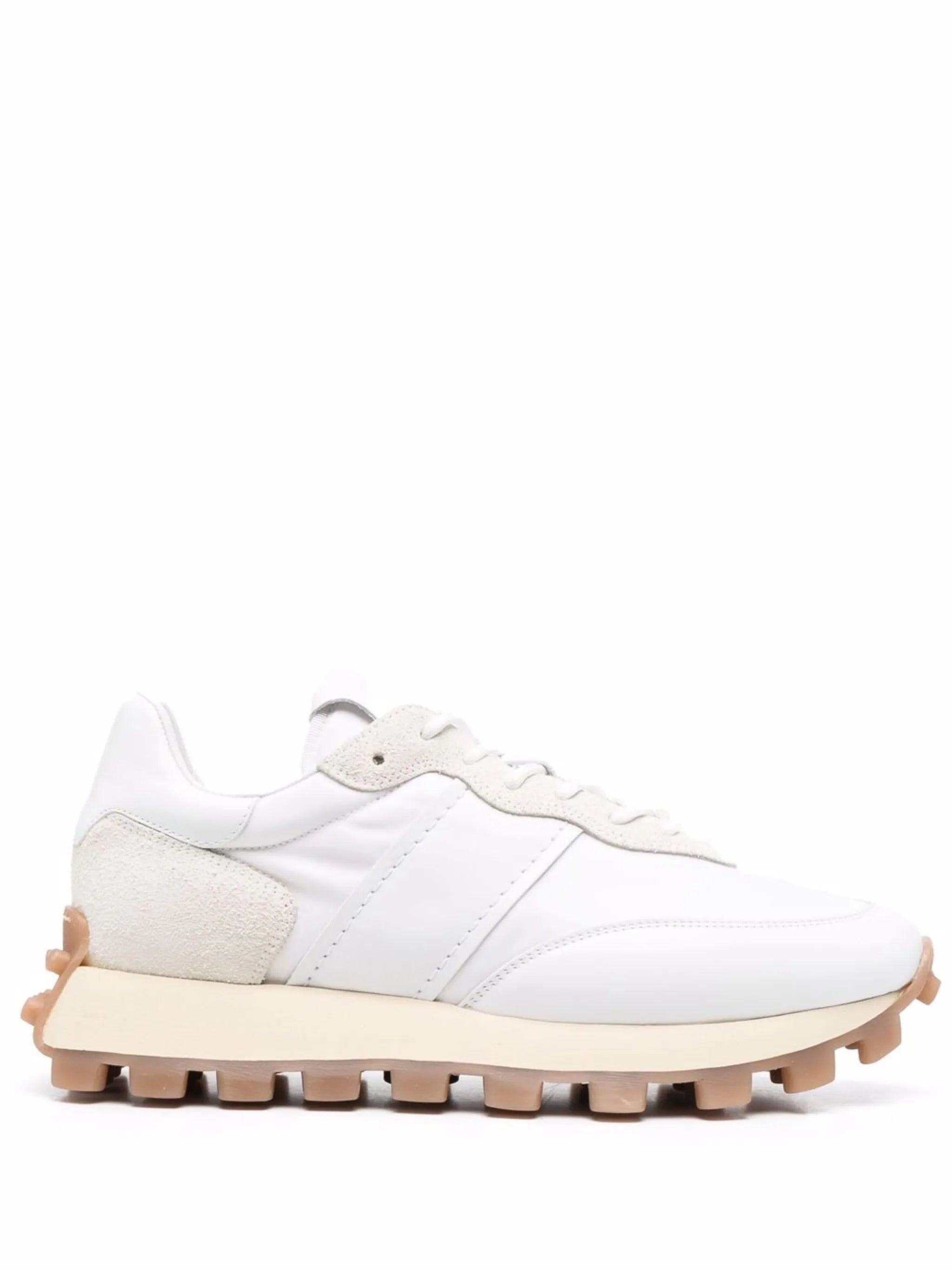 panelled lace-up sneakers