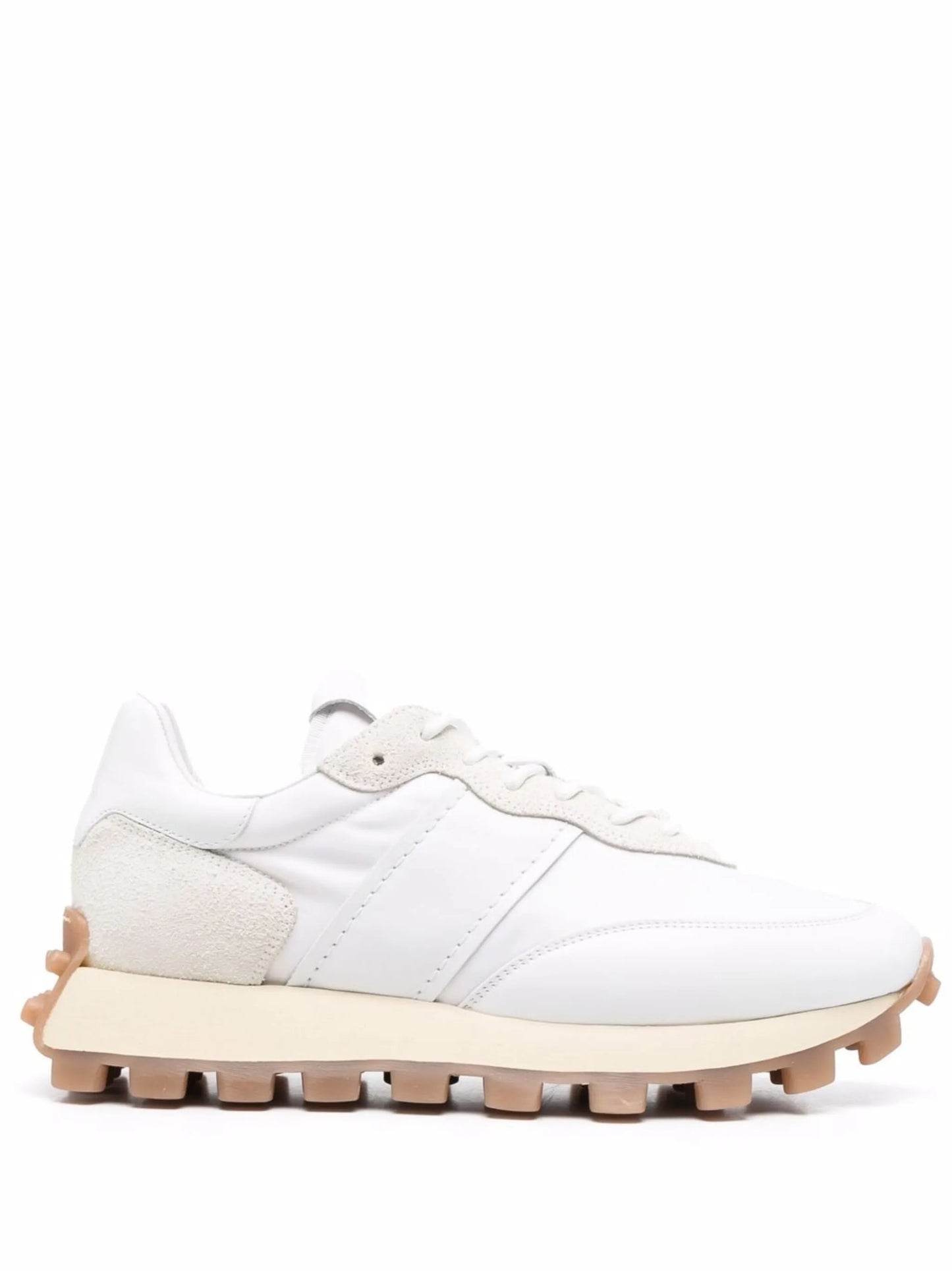panelled lace-up sneakers