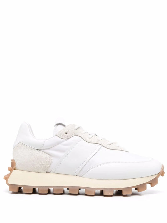 panelled lace-up sneakers