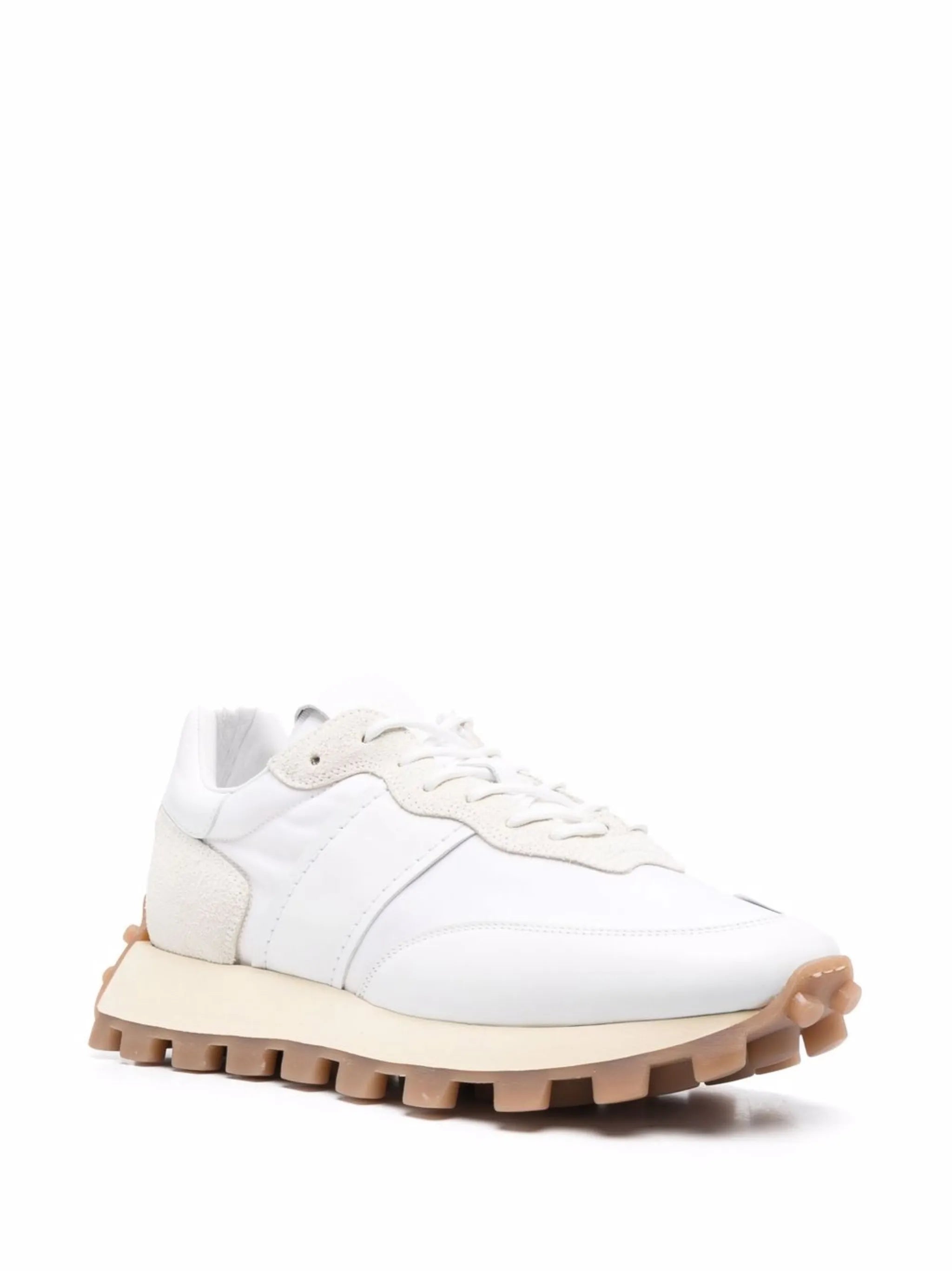 panelled lace-up sneakers