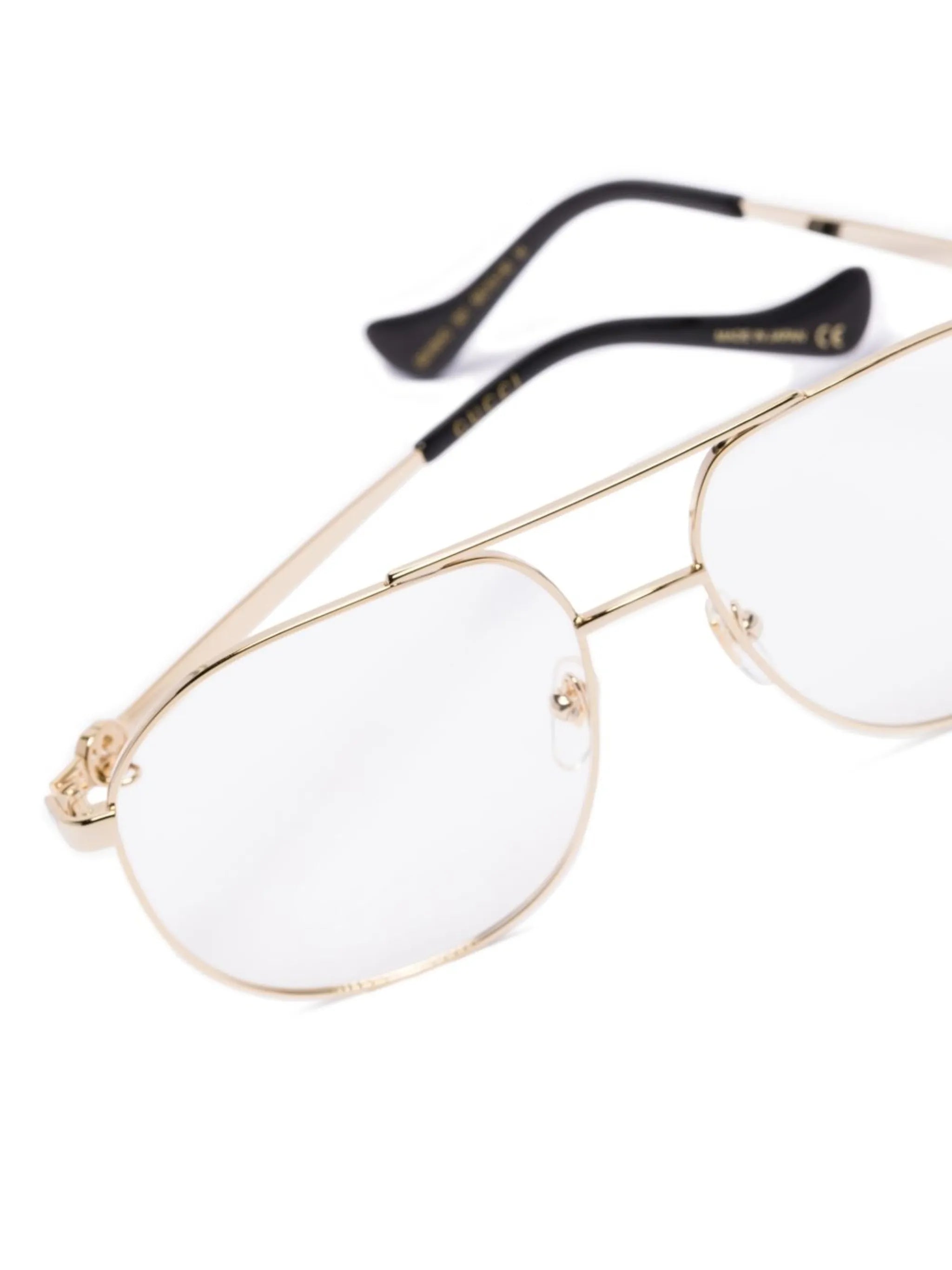 logo-plaque pilot-frame glasses