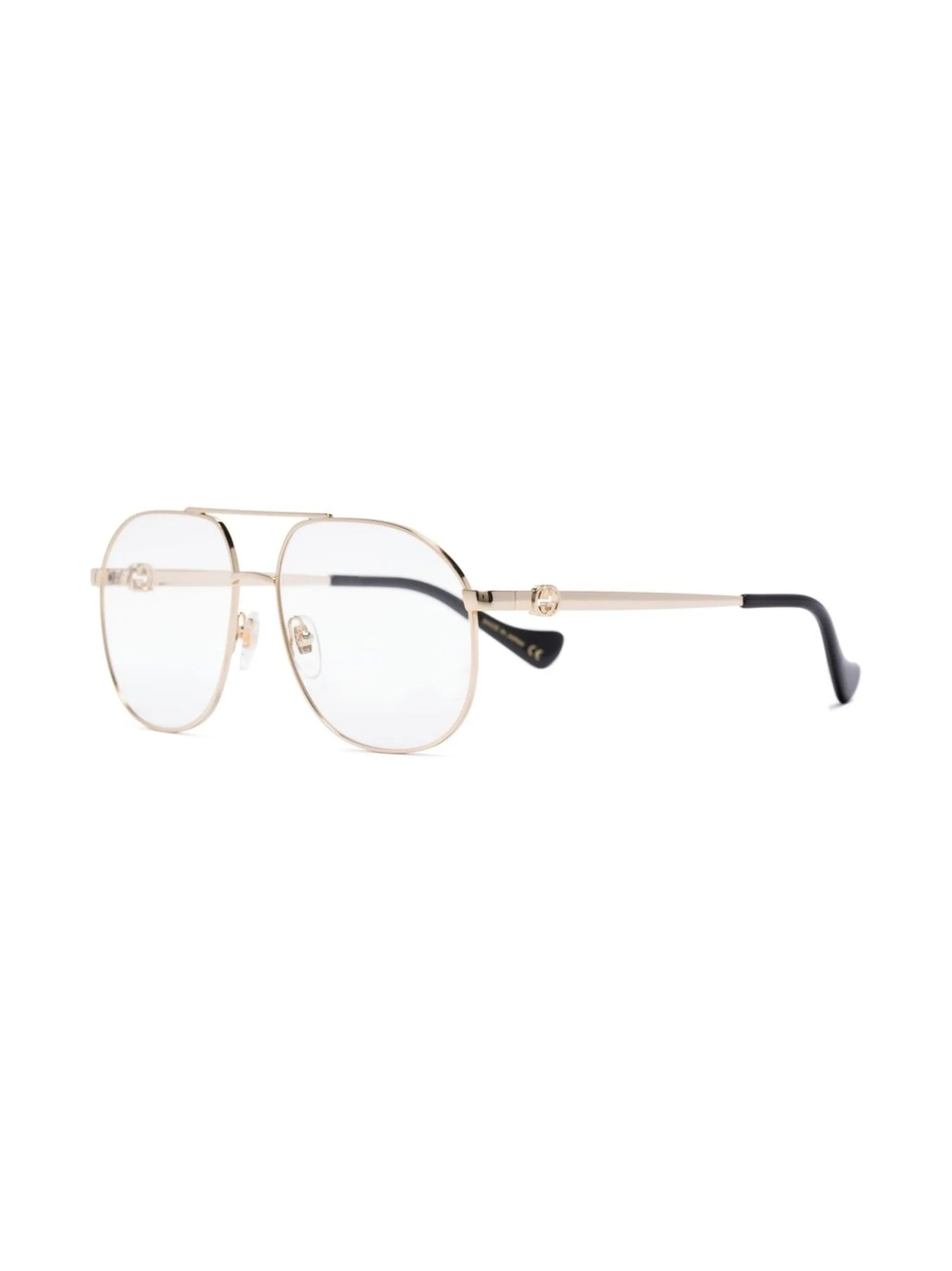 logo-plaque pilot-frame glasses