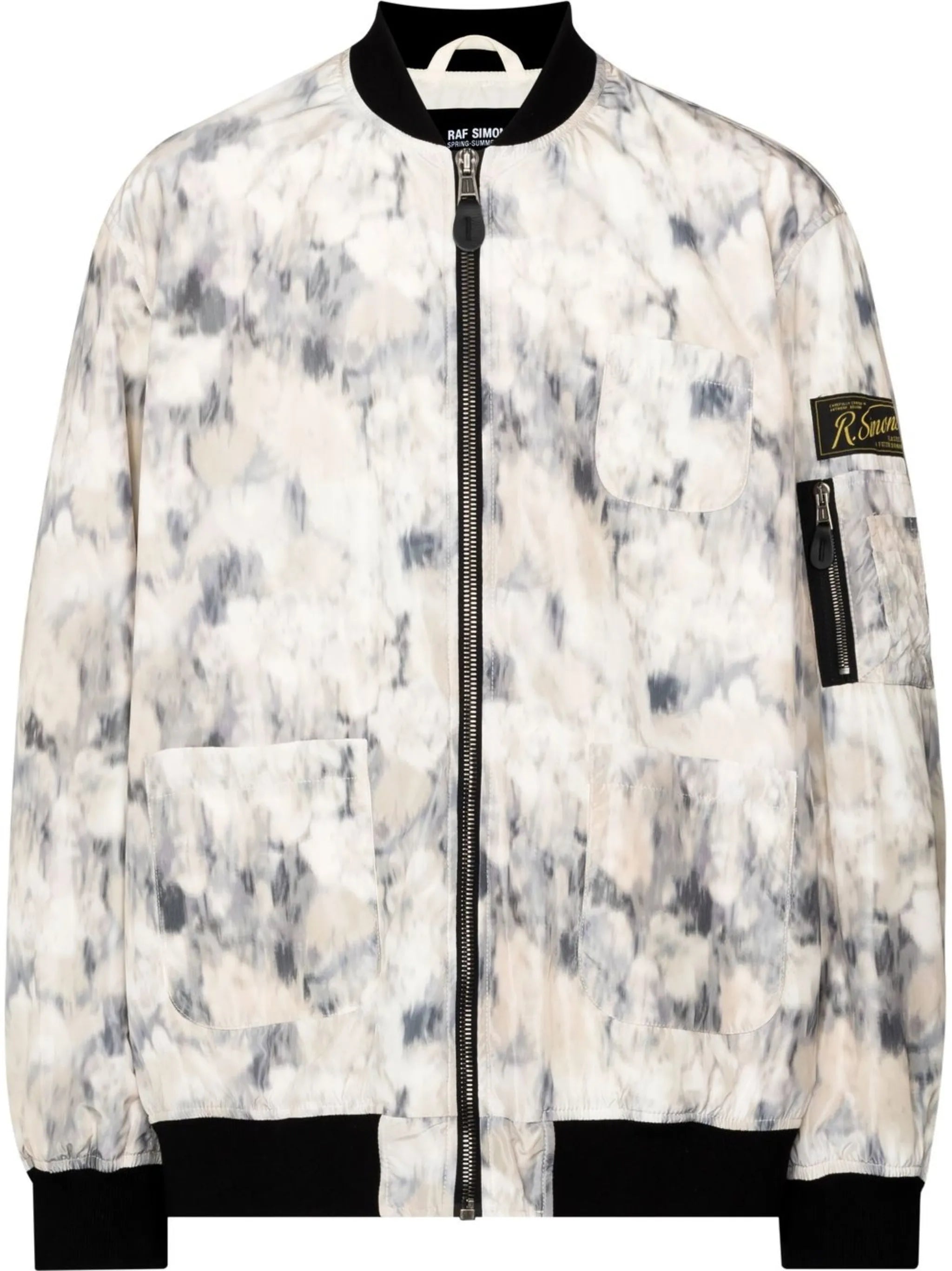 abstract-pattern bomber jacket